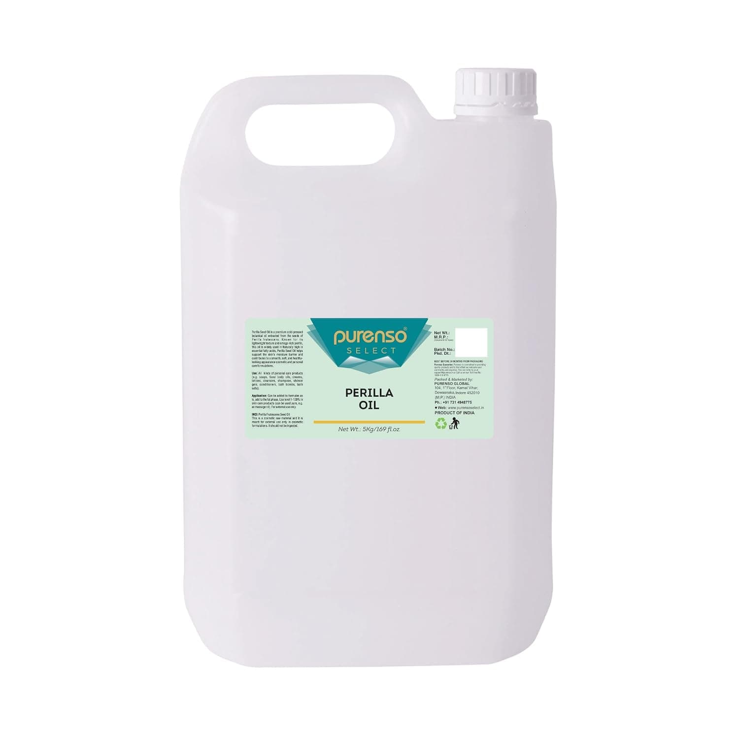 Purenso Select Perilla Seed Oil 5Kg – Bulk Cosmetic Oil for Manufacturing and Formulation