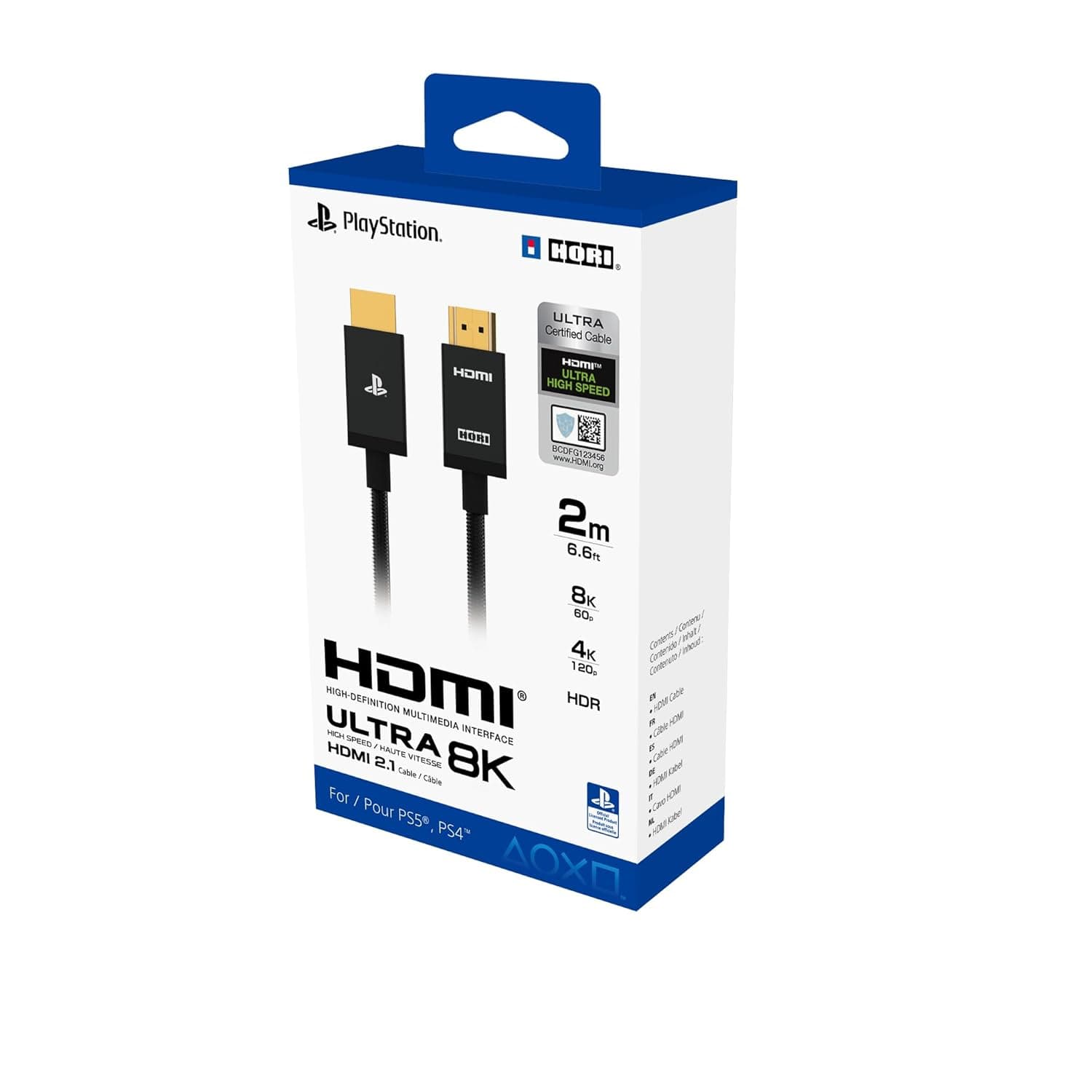 كابل HDMI من هوري بطول 1.98 متر متوافق مع التلفزيون والمونيتور