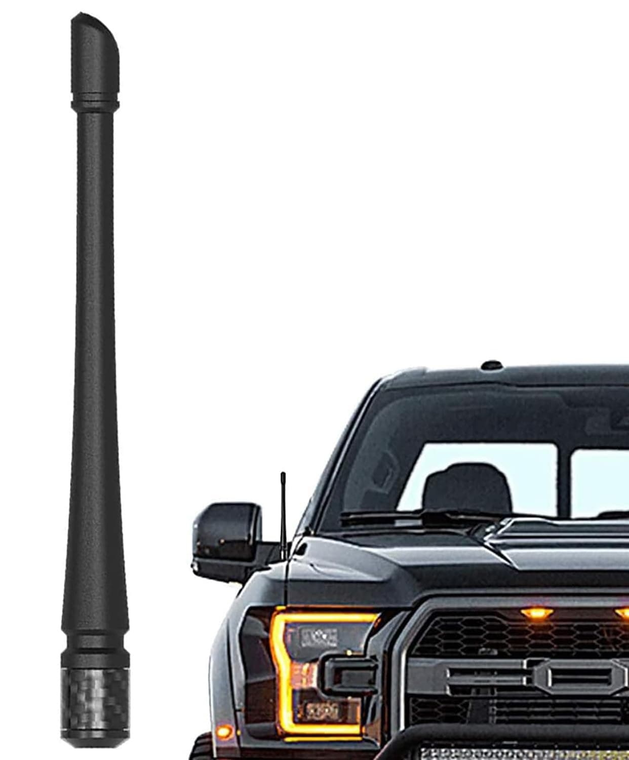 Short Antenna Compatible with Ford F150 2009-2025 / Bronco 2021-2025 Exterior Accessories, Internal Copper Coil for Enhanced Reception, Car Wash Proof, 7 inches Rubber Antenna