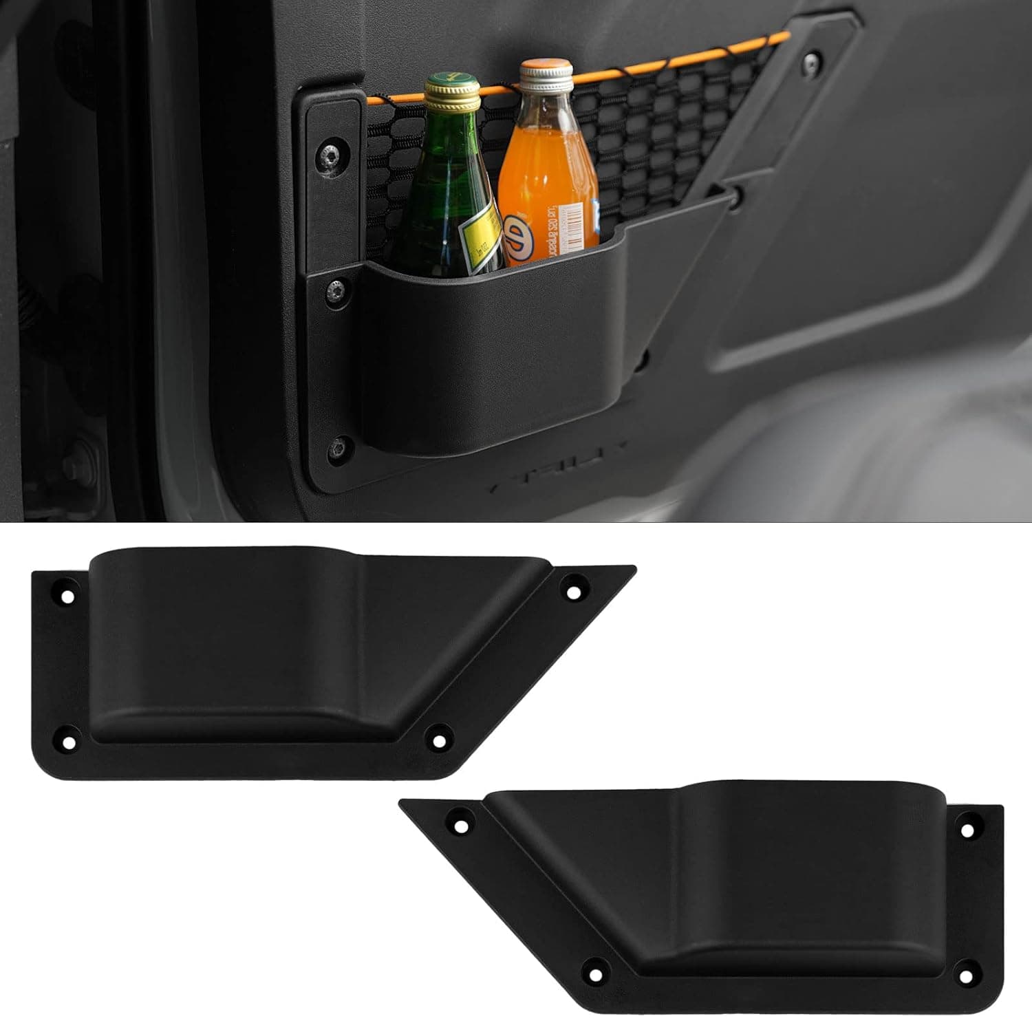 Front Door Organizer Box Ford Bronco Storage Expansion Interior Accessories, Side Pocket, Cup Holder, 2021-2023, 2/4 Doors, 2 PCS