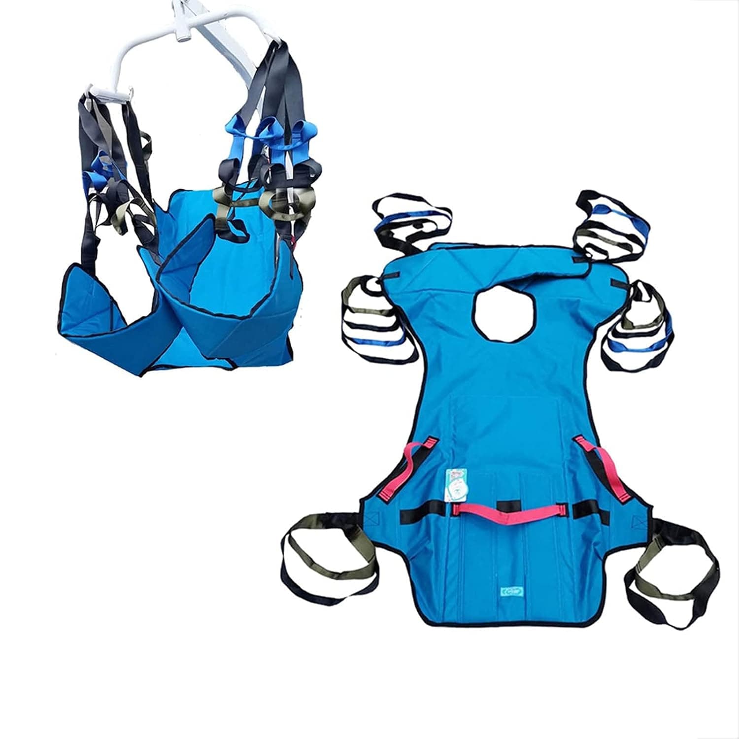 Patient Lift Sling, Toileting Sling, Leg Lifter Reusable Full Body Sling Divided Leg Sling with Head Support, Patient Elderly Sitting Transfer Belt