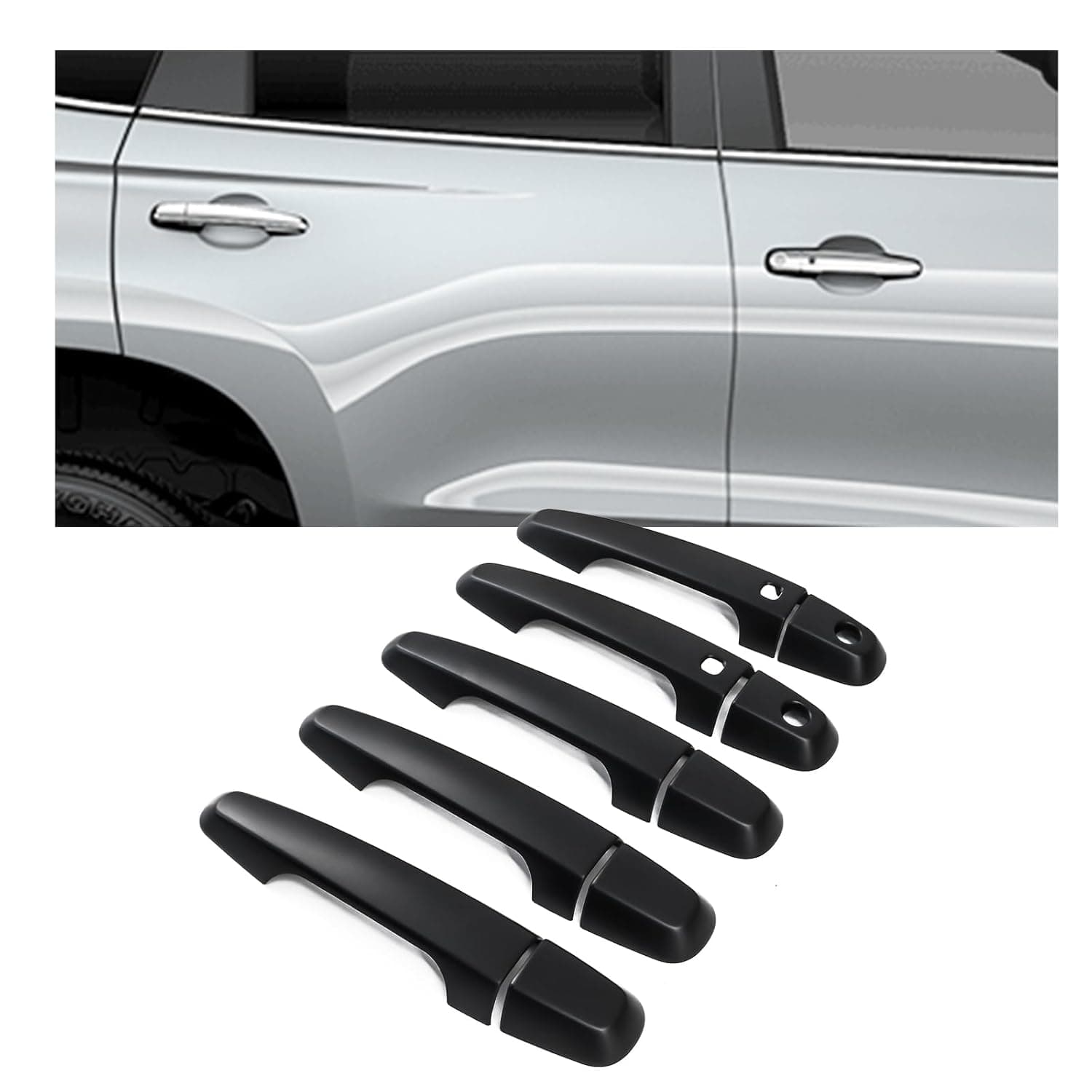 Door Handle Covers for Mitsubishi Pajero Sport, 2015-2025 Mitsubishi Pajero Accessories, Mitsubishi Montero Sport Exterior Car Door Handle Protector Scratch Guard (10PCS Matte Black)