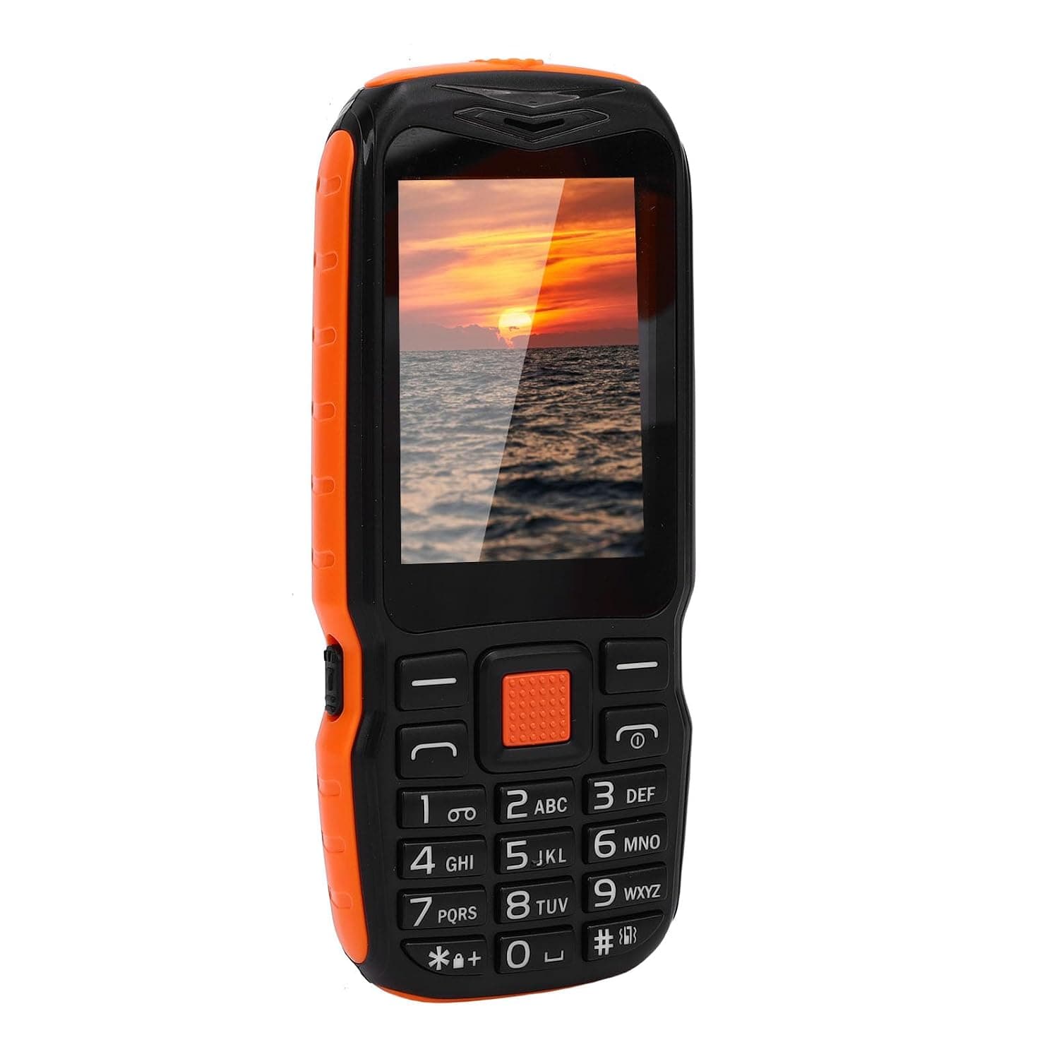 Bewinner Big Button 2G Mobile Phone with 2.6 Inch HD Display,Dual SIM, Side Key Flashlight, Tactile Keypad, Loud Speaker for Elderly Simple Cell Phone (Orange)
