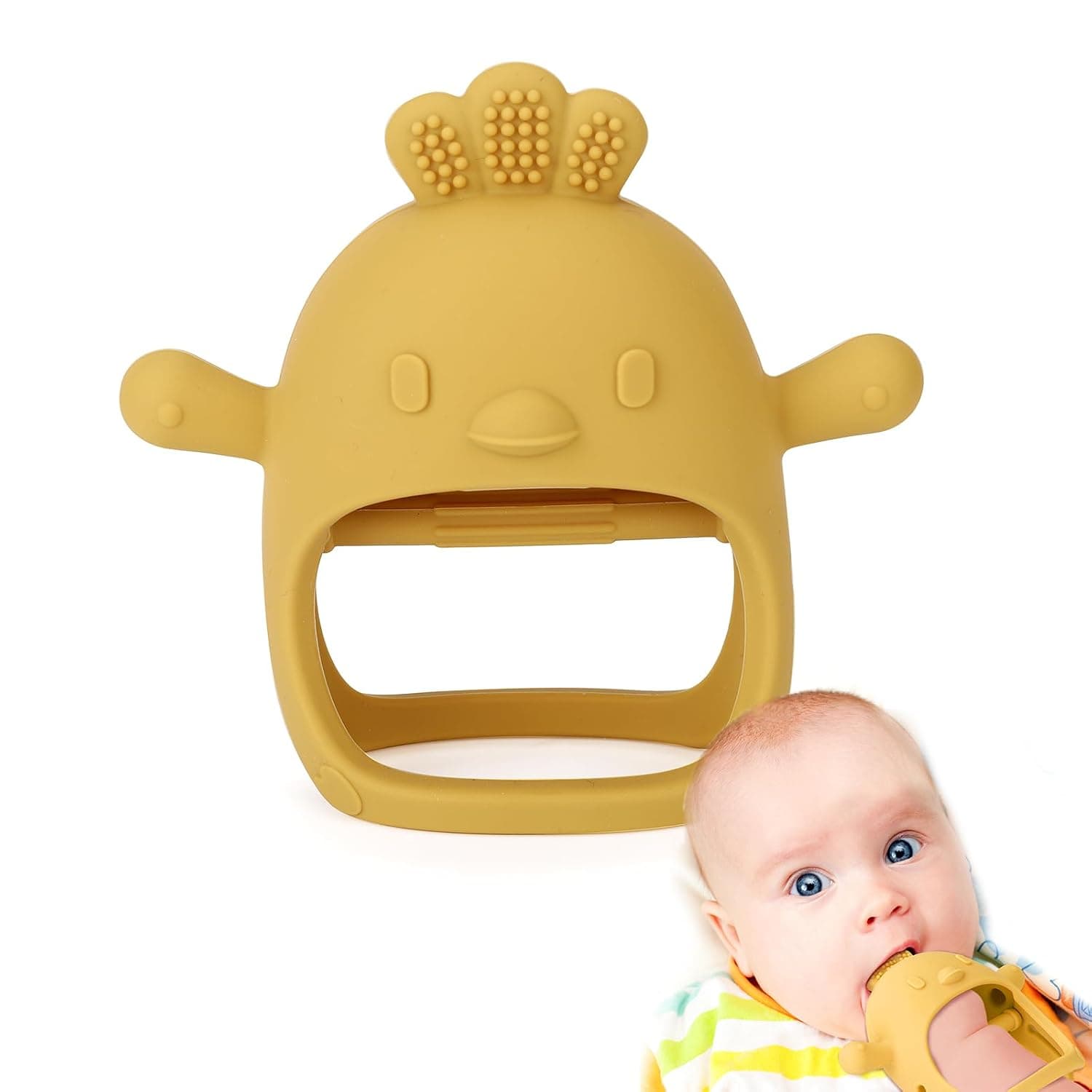 Socub Silicone Baby Teether Toys for Infants 3-6 6-12 Months, BPA Free Anti-Drop Silicone Mitten Teething Toy, Baby Chew Toys for Sucking Needs, Newborn Essentials & Baby Shower Gifts Boys(Mango) | BPA Free Anti-Drop Silicone Mitten Teething Toy, Baby Chew Toys for Sucking Needs, Newborn Essentials & Baby Shower Gifts Boy