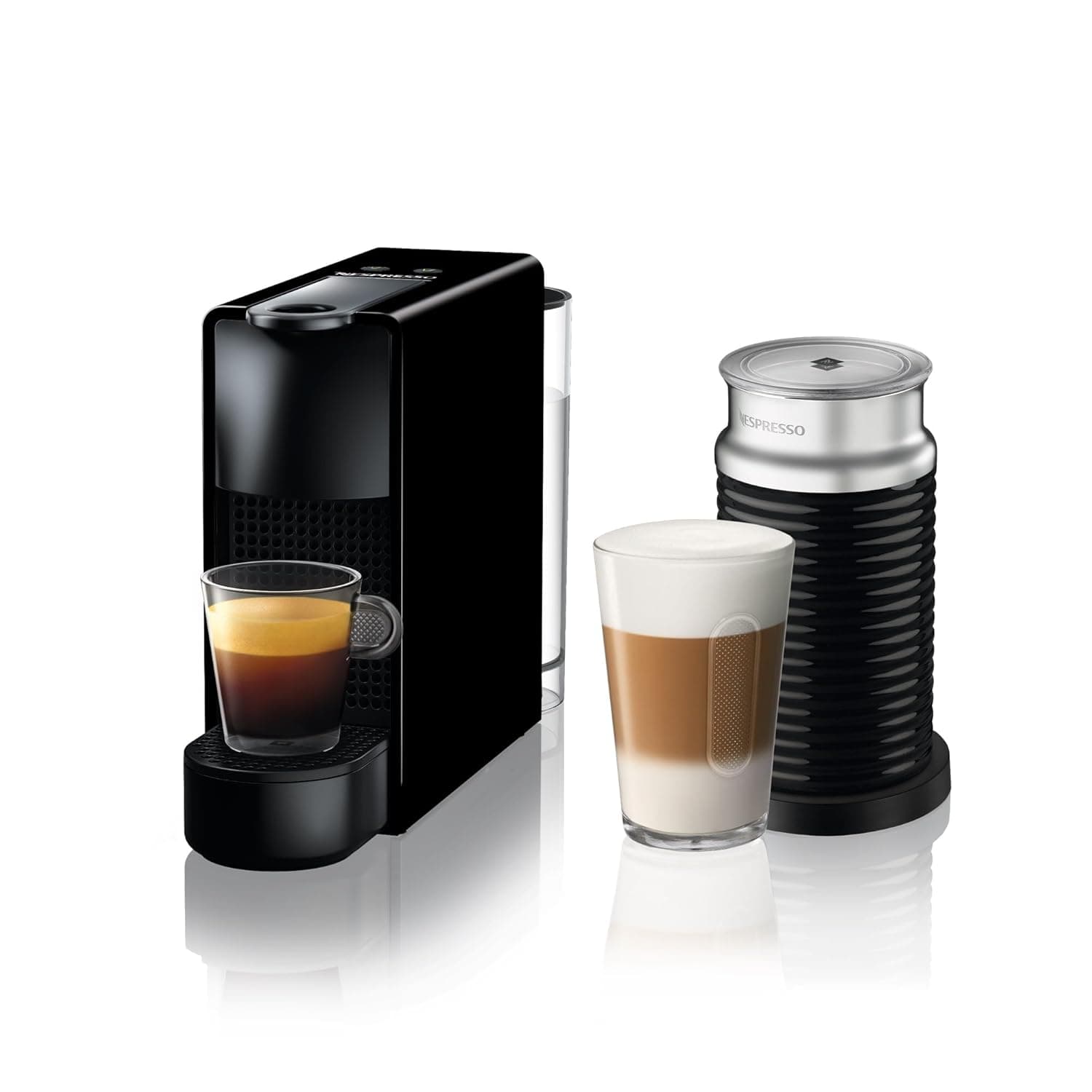 Nespresso Essenza Mini C30 Espresso Capsule Coffee Machine, With Aeroccino 3 Milk Frother for Cappuccino & Latte, 0.6 L, 19 Bar Pressure, Black