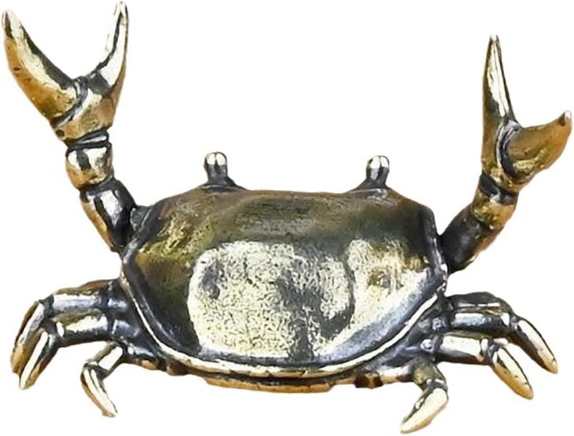 Bronze Funny Crab Pen Holder – Weightlifting Crab Desk Stand for Pen and Pencil Storage, Unique Office Display Decoration and Stationery Organizer for Desk or Shelf