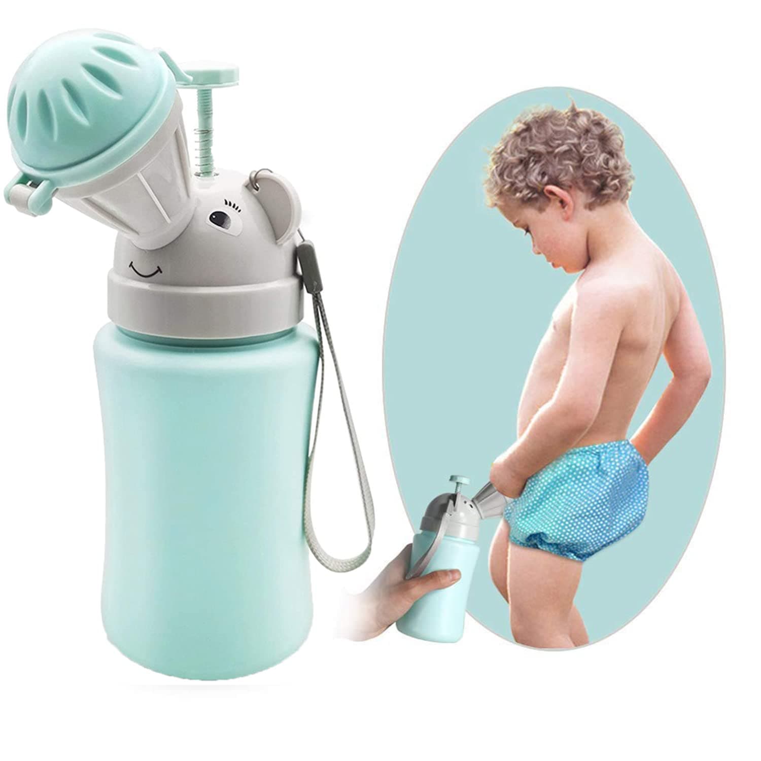 Travel Urinal Portable Cute Emergency Urinal Potty Toilet Pee Bottle Cup Jar Toddlers Kids Children Baby Potty Training Car Airplane Coach Travel Road Trip Camping Park Beach