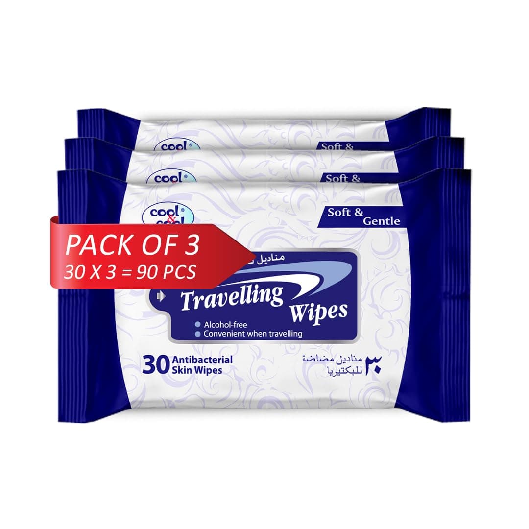 Cool & Cool V468A Travelling Fresh Wipes - Pack of 3 Pieces (3 x 30 Wipes)