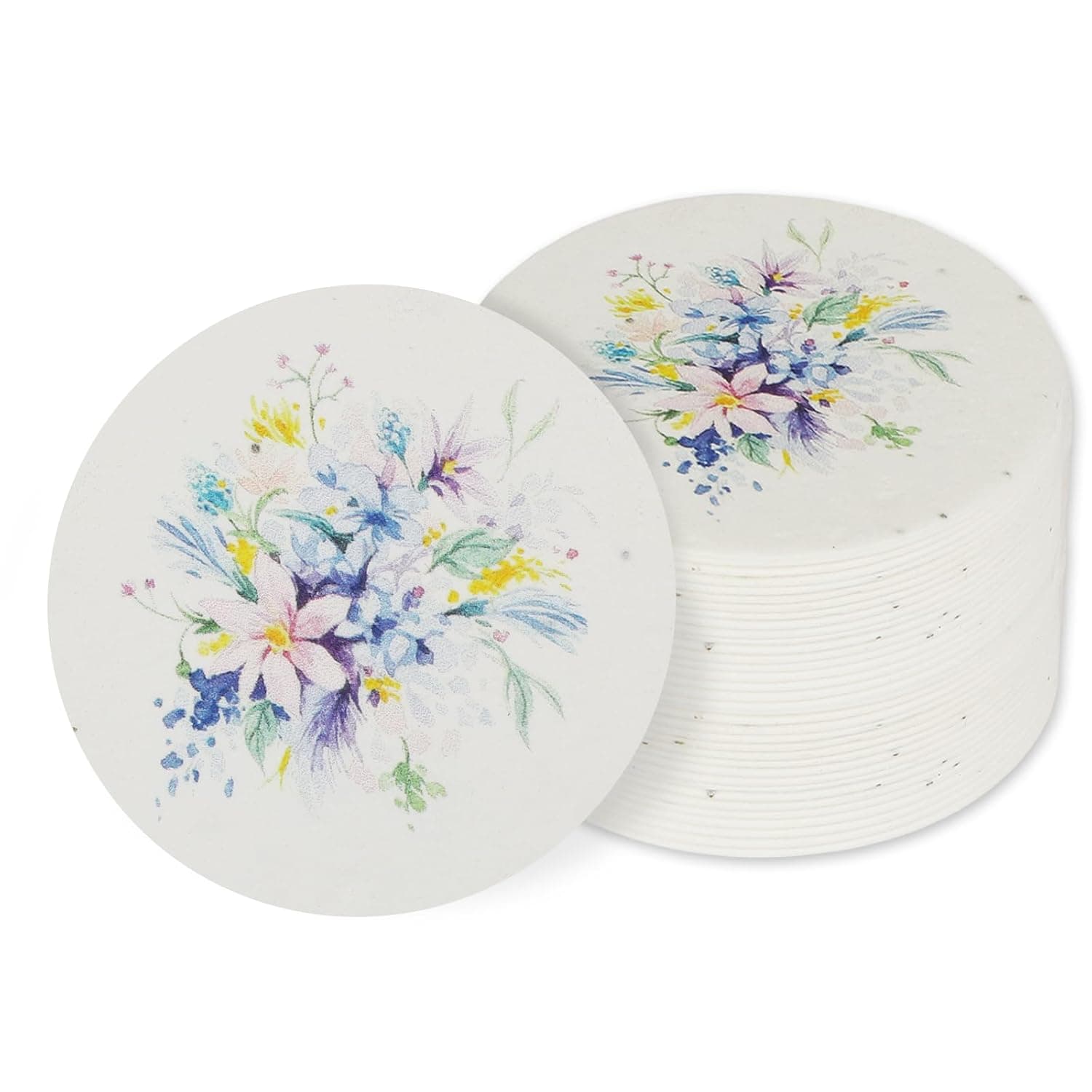 nulala 20Pack Plantable Seed Paper Cards - Handmade Circular Shape Greeting Cards Embedded with Wildflower Seeds for Gift Wrapping,Wedding Favors,Bridal Shower Favor,Celebration of Life