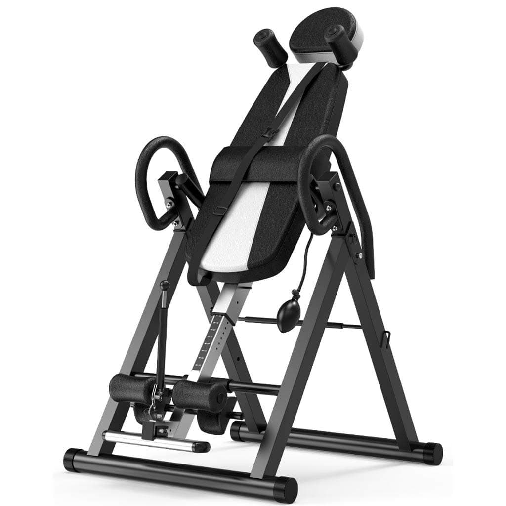 Inversion Machine Inversion Table Foldable Handstand Machine Adjustable Stretching Inversion Chair With Waist Airbag Can Support 264Lbs (Color : Black)
