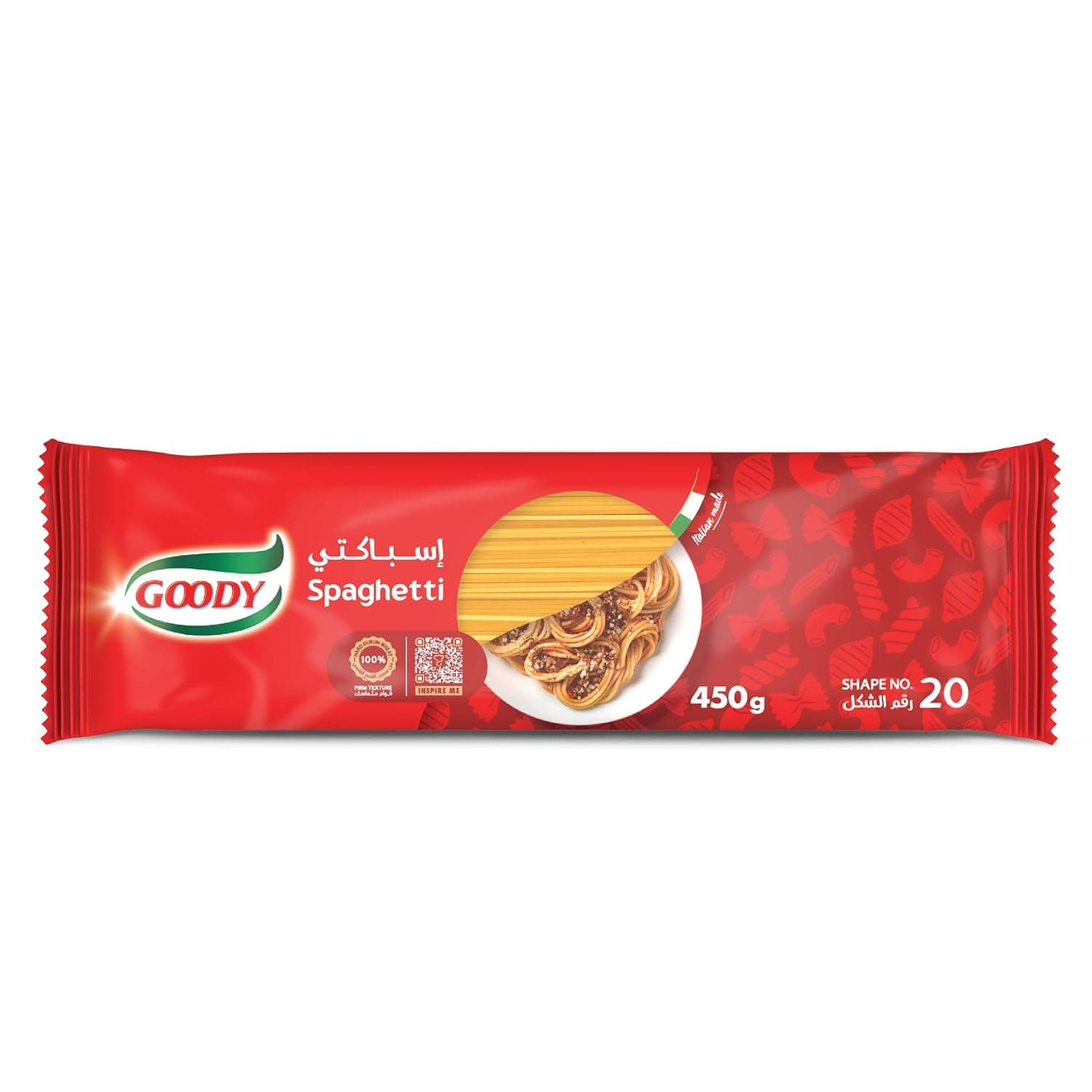 Goody Spaghetti, 450 g, Made with 100% Durum Wheat Semolina, Italian-Made Pasta with a Firm Texture, Shape No. 20, Ready in 8–10 Minutes