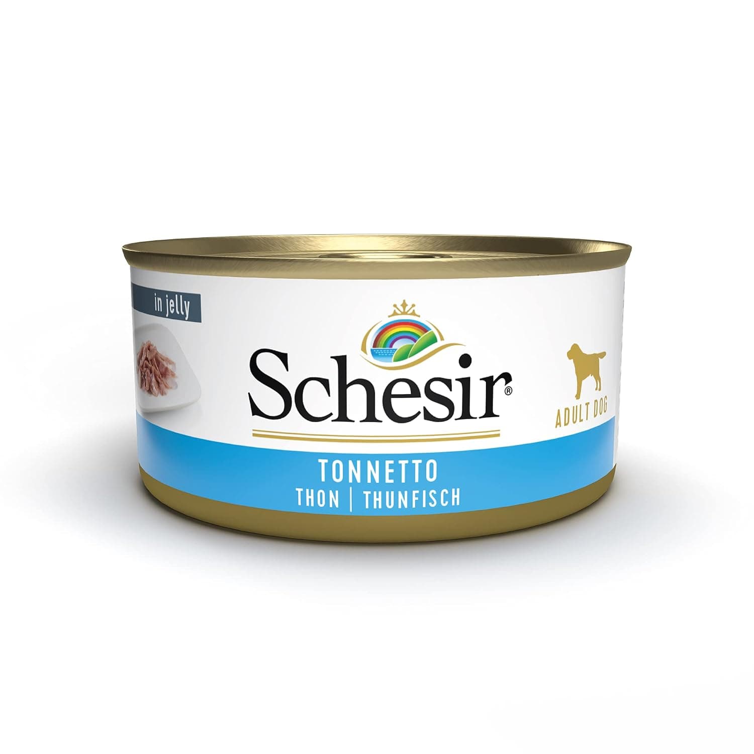 Schesir, Wet Dog Food for Adults, Bacoreta Flavor in Soft Gelatin - Total 2.7 kg (18 cans x 150 g)