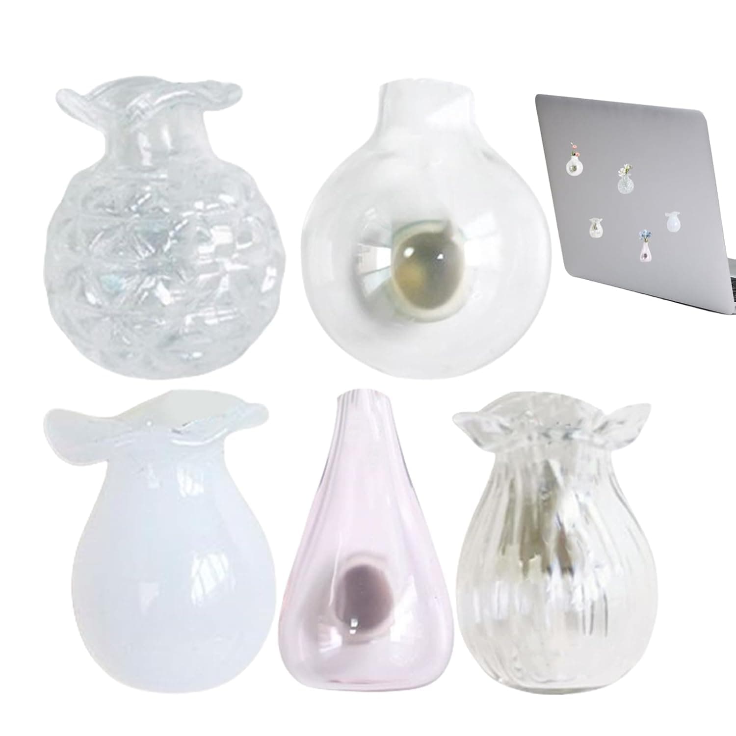 مغناطيس ثلاجة صغير للمزهرية | مغناطيس ثابت للصور - ملصقات مغناطيسية للجيب، مزهريات زهور سيراميك ثلاثية الابعاد لمكيفات الهواء والثلاجة وديكور المنزل