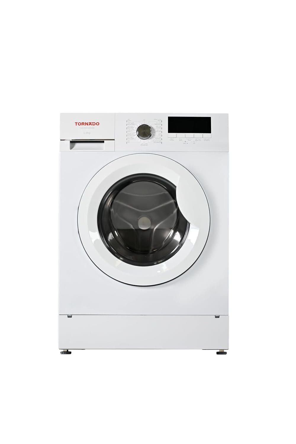 Tornado Front Load Washing Machine 6kg, 1200 RPM, Quick Wash 15min, Digital Display, Drum Clean & Water Level Sensor, White, TWX-FN612WOSSK