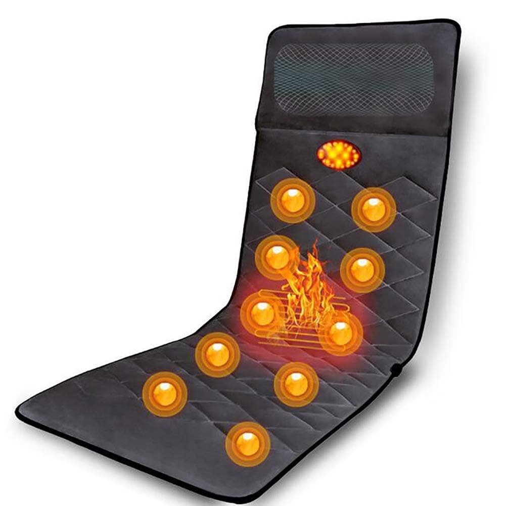 Massage Mat with Heat, Full Body Massager Cushion Mattress, Shiatsu Neck Massager, 10 Motors Vibrating Massage Mattress Pad, for Neck and Back,Lumbar Calf Muscle Relaxation.