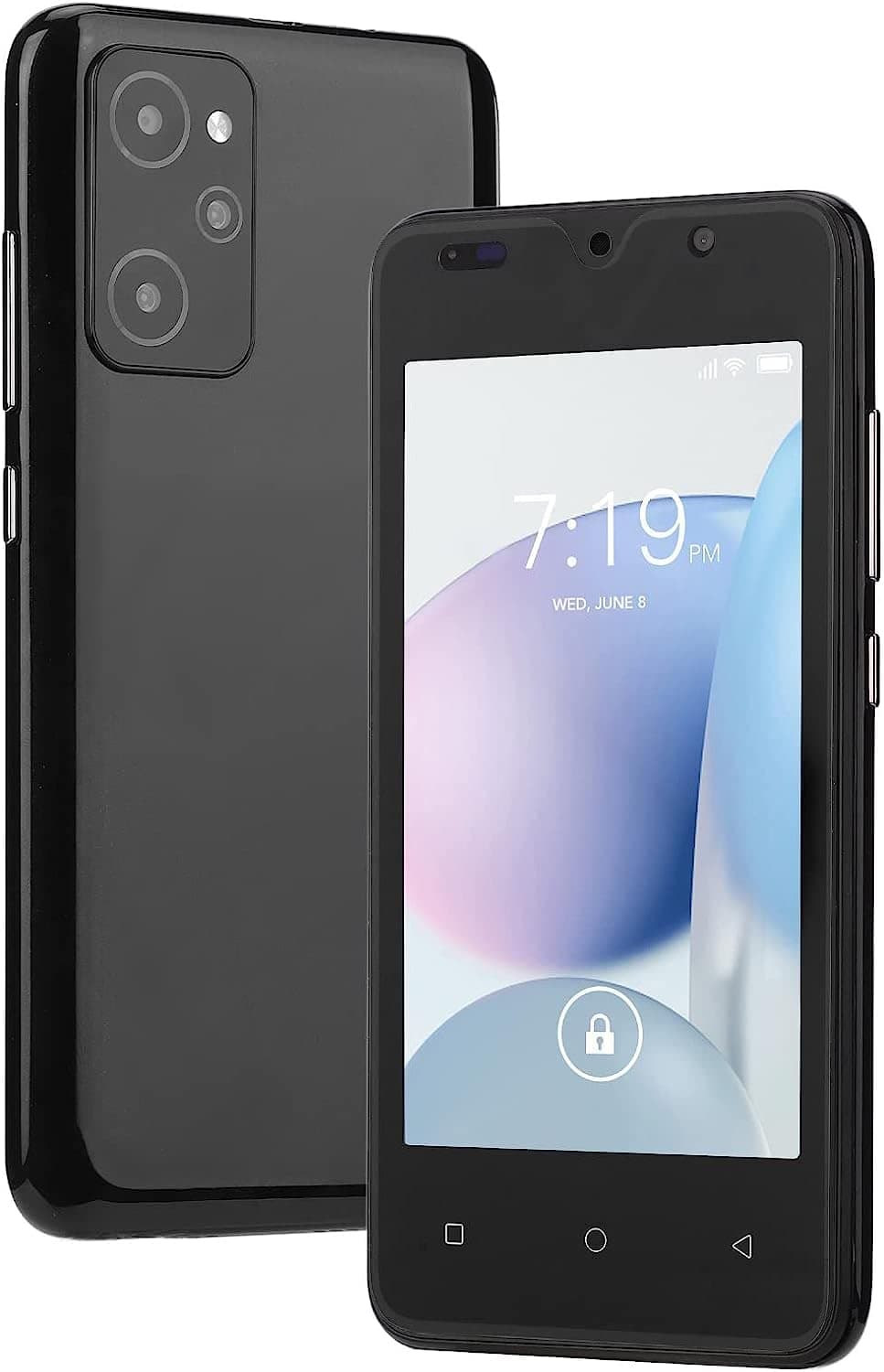 4.66 Inch Ultra Long Standby Dual Card Dual Standby 2GB RAM 2MP Front Camera 3 Card Mobile Phone (Color : Black)