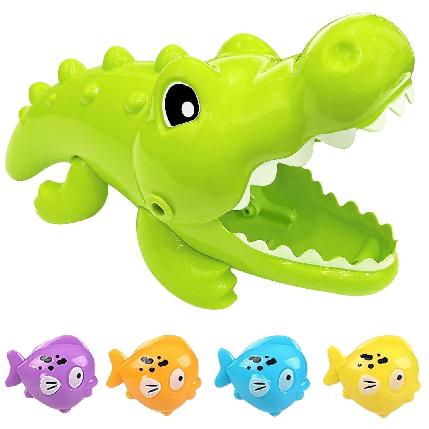 Baby Bath Toy Crocodile and Small Fish for Infant Baby Age 3+ Years Old Toddlers Boys Girls, BPA Free, Kids Shower Gifts