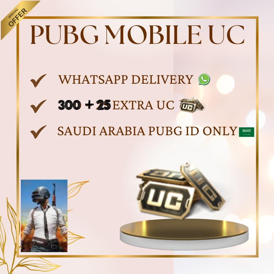 PUBG Mobile UC Top-Up, 300+25 UC, Saudi Arabia Region, WhatsApp Delivery