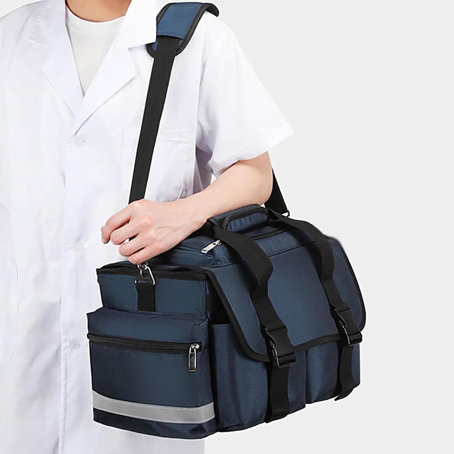 Emergency Medical Duffle Bag Empty, Professional First Responder Bag, First Responder Trauma Bag for Emergencies at Home, Outdoors, Car, Camping, Workplace, Hiking & Survival(Blue)