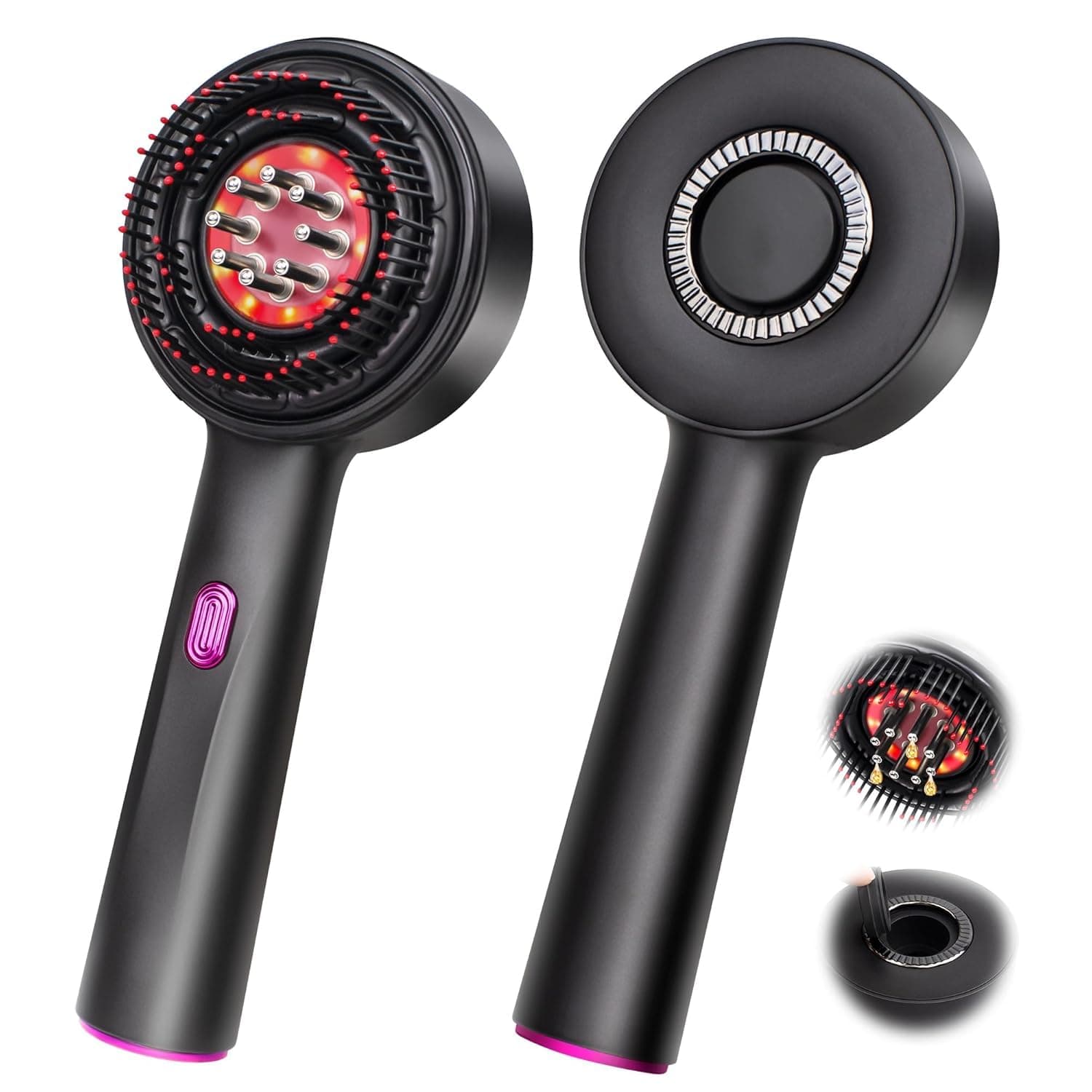 اداة توزيع زيت الشعر 2 في 1 من سوبريوتس، فرش شعر كهربائية لنمو الشعر، مقاومة للماء بدرجة IPX7 لتدليك فروة الراس وفروة الرأس شياتسو لاسلكية، اداة محمولة للعناية بالشعر للمنزل (رمادي)