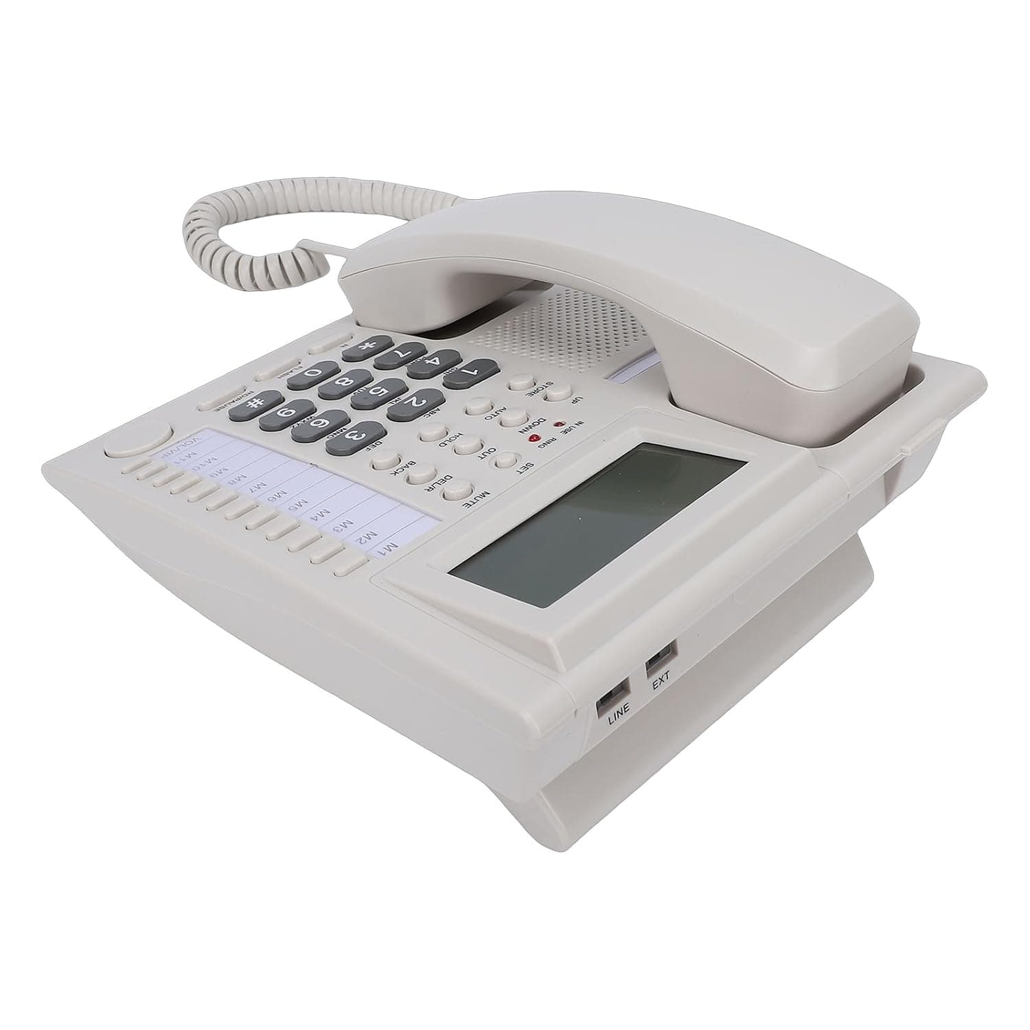 Big Key Phone, 2 Inch Large LCD Display Corded Landline Telephone with Call Blocking and 32 Blacklist, Hands Free Calling for Seniors