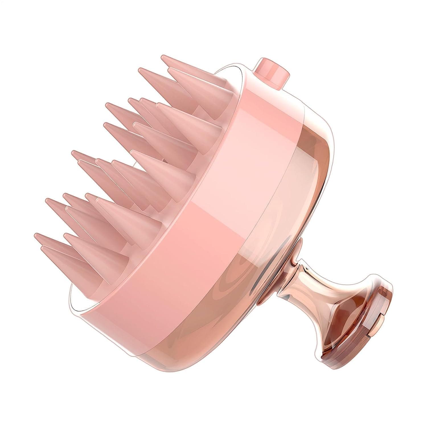 Hair Scrubber Silicone Press-to-Dispense Massage Comb | Scalp Shampoo Applicator for Travel Spa Salon Shower Bath Daily Relaxation Swim Gym Outdoor Beach Pool