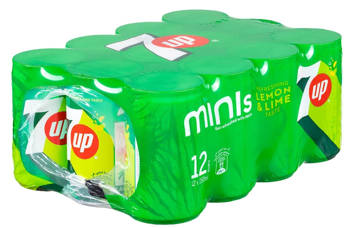 7UP, Carbonated Soft Drink, Cans, 150ml Pack of 12