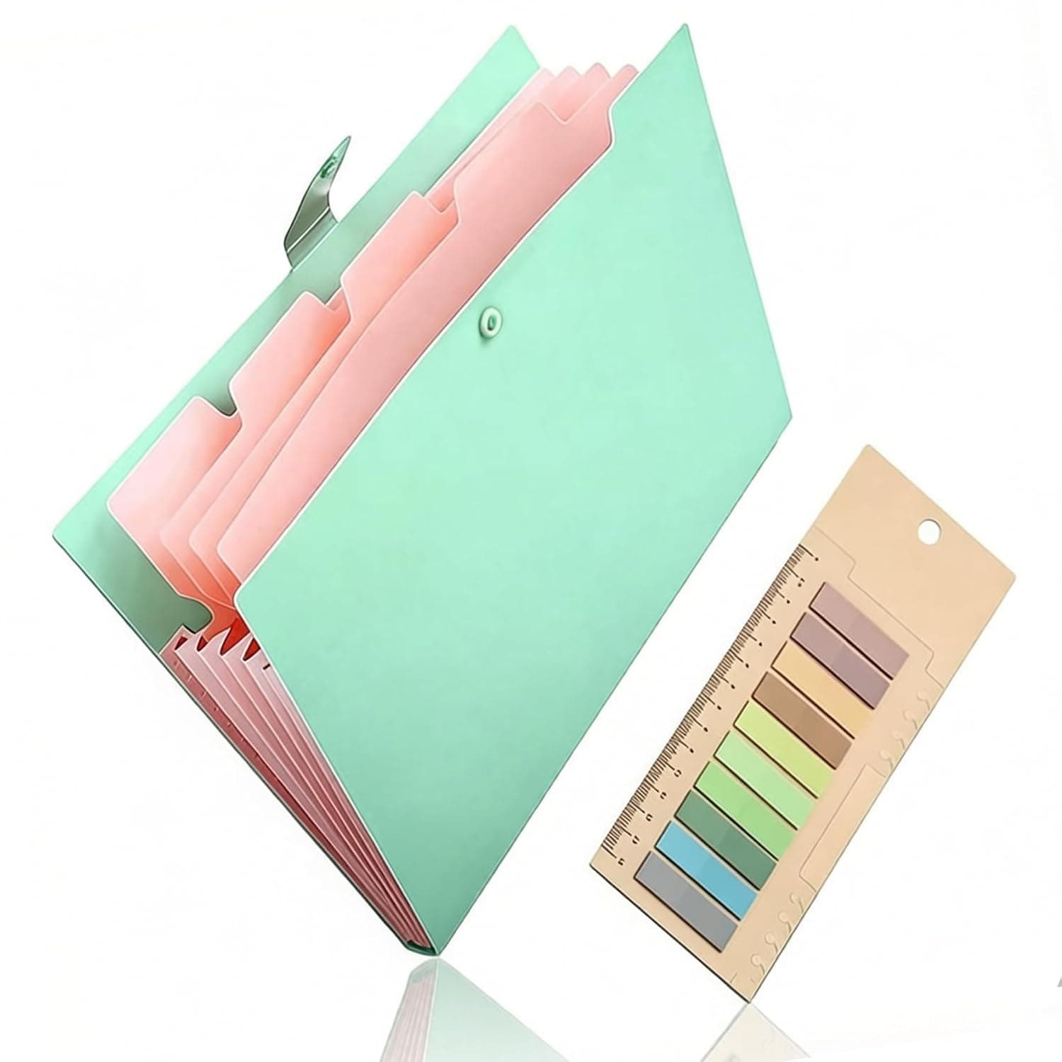 5 Pocket Accordion Expanding File Organizer With Label Slots