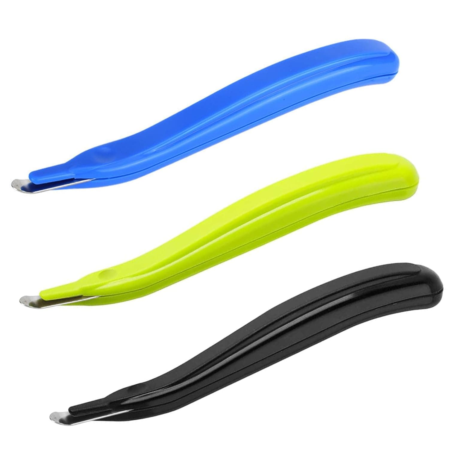 Staple Remover,3 PCS Staple Puller Remover,Professional Magnetic Easy Staple Remover Tool,Puller Rubberized Staples Remover Staple Removal Tool for School Office Home(Black,Blue, Green)