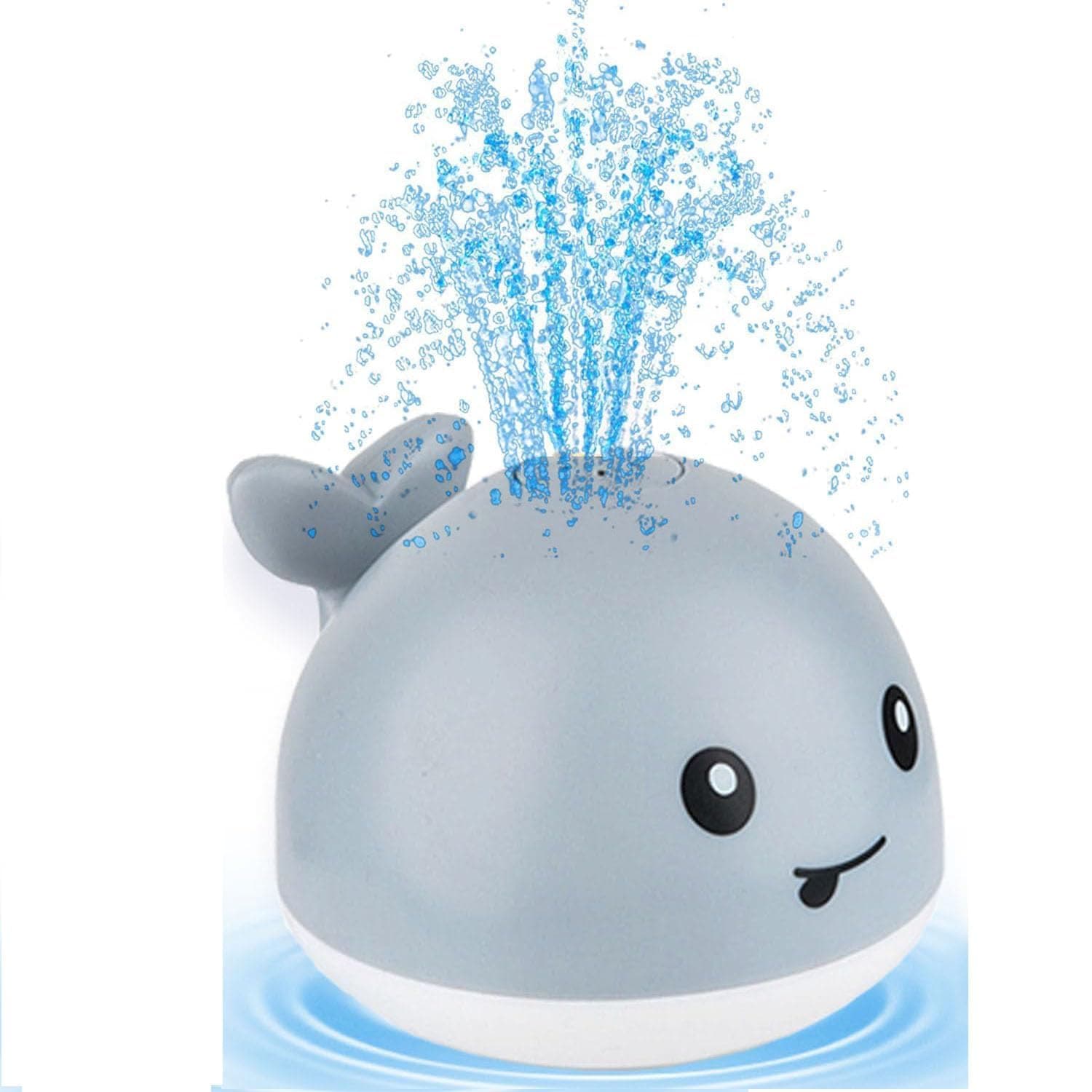 Joyzzz Baby Bath Toys, Floating Whale with Automatic Water Spray and Colorful LEDs, Sensory Cubes for Infants 6-12 Months and Toddlers 1-3 Years, Rechargeable Waterproof Non-Slip Bathtub Pool Play