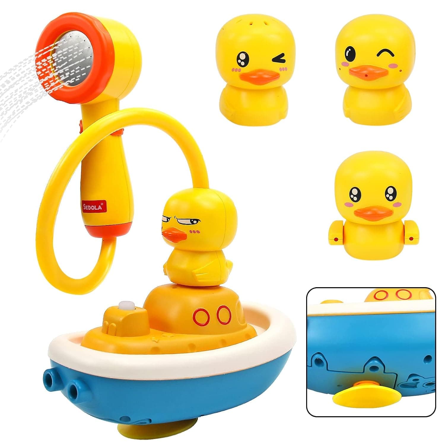 Bath Toys for Children 1-3 Kids Bathtub Toys, KASTWAVE Duck Water Toys Toddler Bath Toys for Kids Ages 4-8 Bathtub Shower Head with 3 Different Spraying Duck for Boys Girls 1 2 3 4 5 6 7 Years