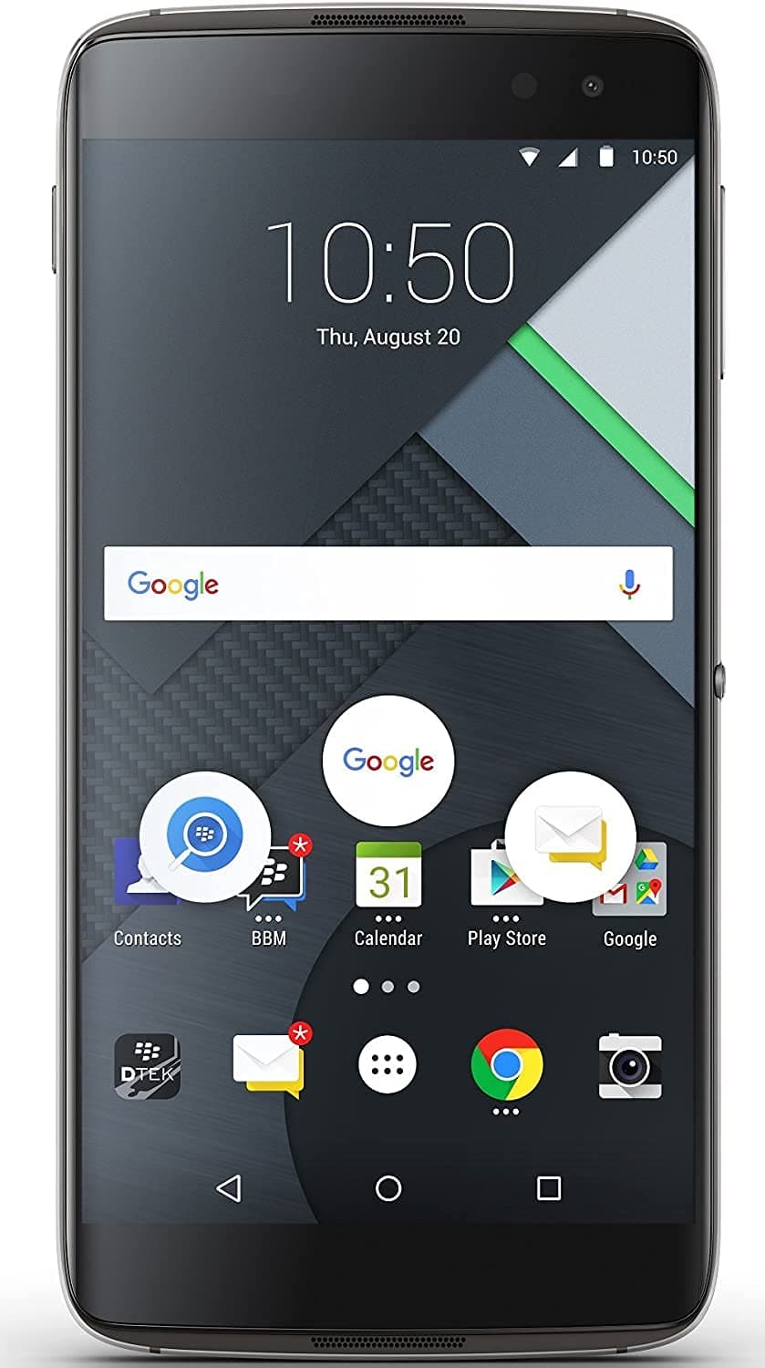 BlackBerry DTEK60 (BBA100-2) 32GB Earth Silver, 4GB Ram, 5.5" Touchscreen Display, Camera: 21MP + 8MP, GSM Unlocked International Model, No Warranty