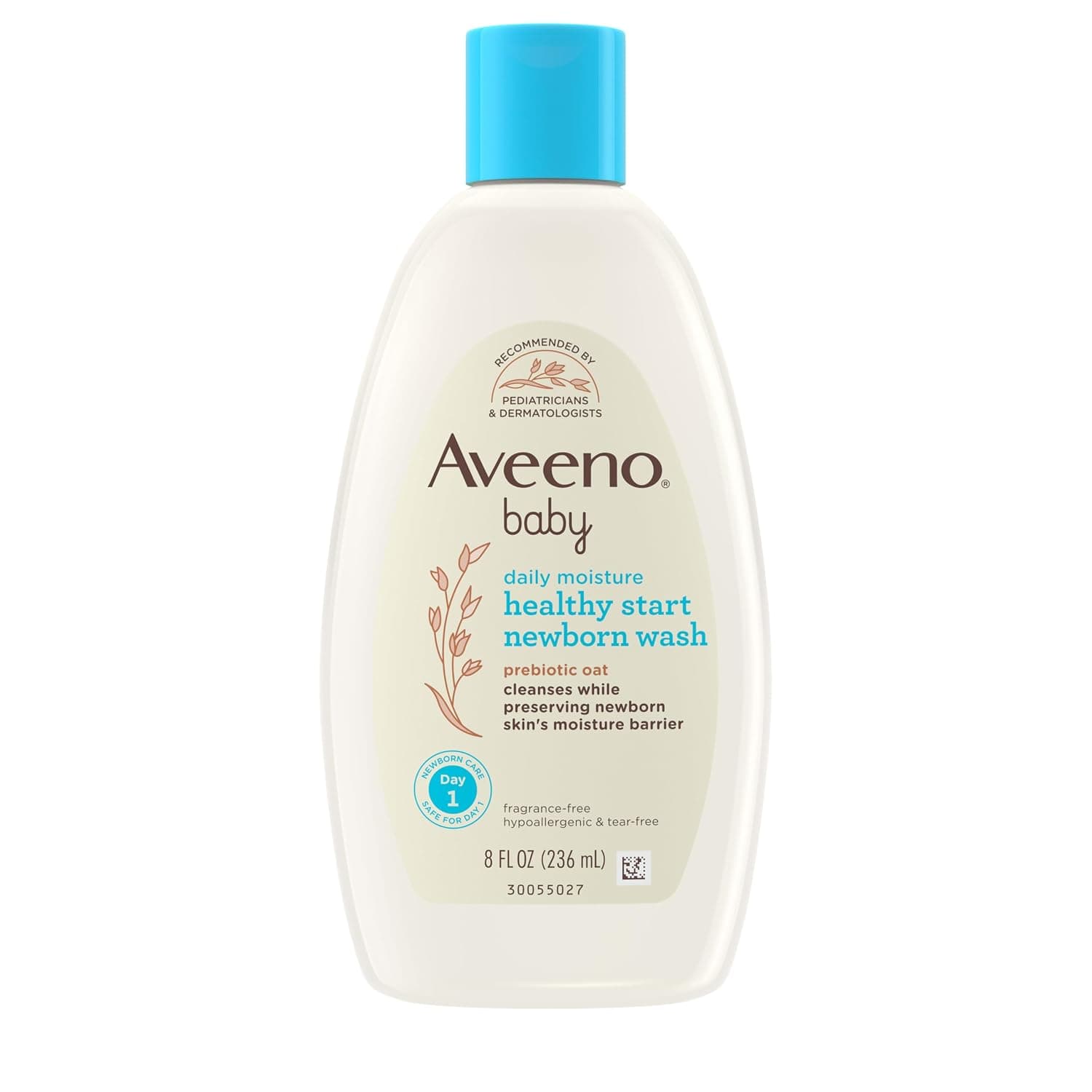 Aveeno Baby Healthy Start Nourishing Newborn Wash, Hypoallergenic Baby Body Wash with Prebiotic Oat Gently Cleanses Delicate Newborn Skin, Fragrance-Free, Tear-Free, Paraben-Free, 8 fl. ozL8