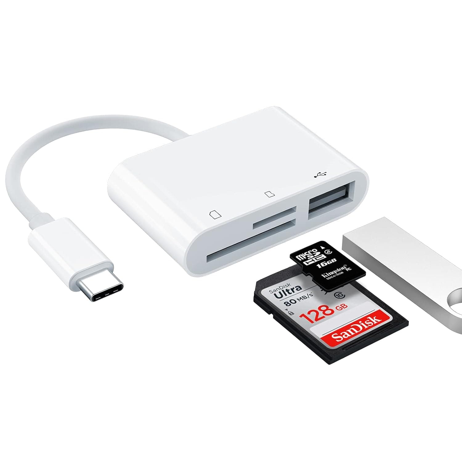 محول قارئ بطاقة SD اي هوريسون بمنفذ USB C، محول قارئ بطاقة مايكرو SD وTF، محول قارئ بطاقة الذاكرة بالكاميرا 3 في 1 من USB C إلى USB لايباد برو وماك بوك برو والأجهزة الأخرى بمنفذ USB C من فيرموفد