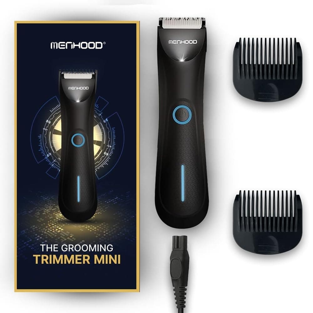 MENHOOD Balls Trimmer for Men | Grooming Trimmers for Sensitive Area | Suitable for Body Hair and Pubic Hair | Electric Shaver for Men with 150 Min Runtime (Trimmer Mini)