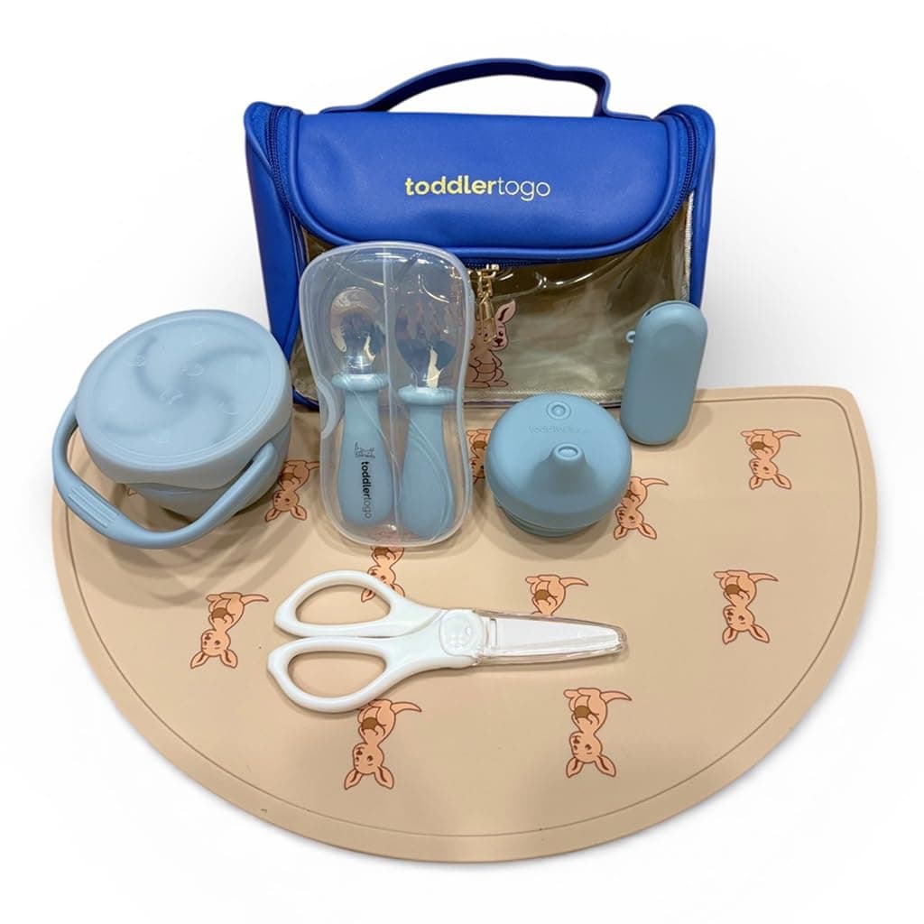 Restaurant Kit, All The Dining Items Your Toddler Needs, Includes a Carry Bag with Handle Limited Edition Collector's Version (Atlantic Blue)