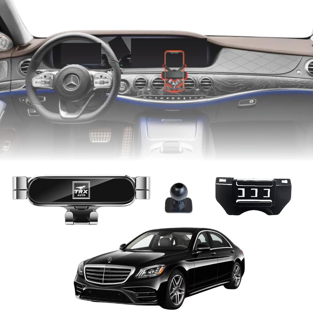 Phone Holder Mount With Gravity Phone Holder For Mercedes S Class 2014 To 2020 | Mercedes Benz S400, S500, S600, S63, S65 & S Class Coupe Accessories | Mobile Phone Holder