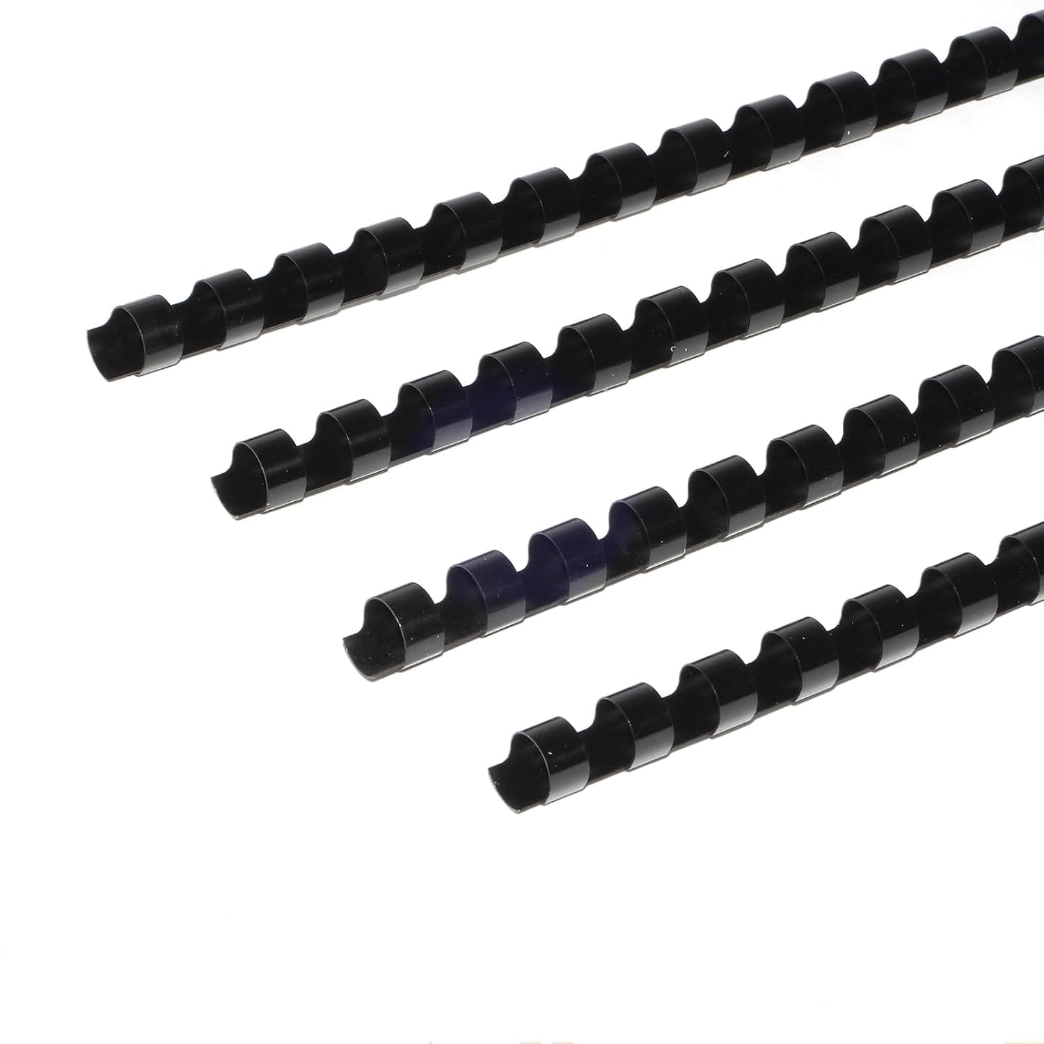 Plastic Binding Combs 10mm, Round Back, 21-Ring, 55-Sheet Capacity, Black Comb Binding Spines Max. Binding A4 Size Paper, Black, 100 Pack