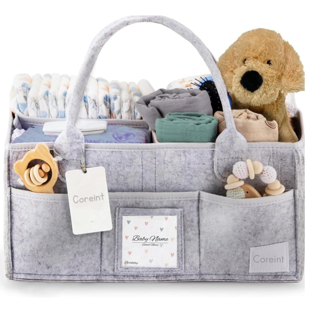 Nappy Caddy Organiser Large,Diaper Caddy,Unique Stylish Baby Shower Gifts For Mum Nursery Storage Basket - New Born Gift -,New born Essentials - Nursery Decor- Baby Accessories