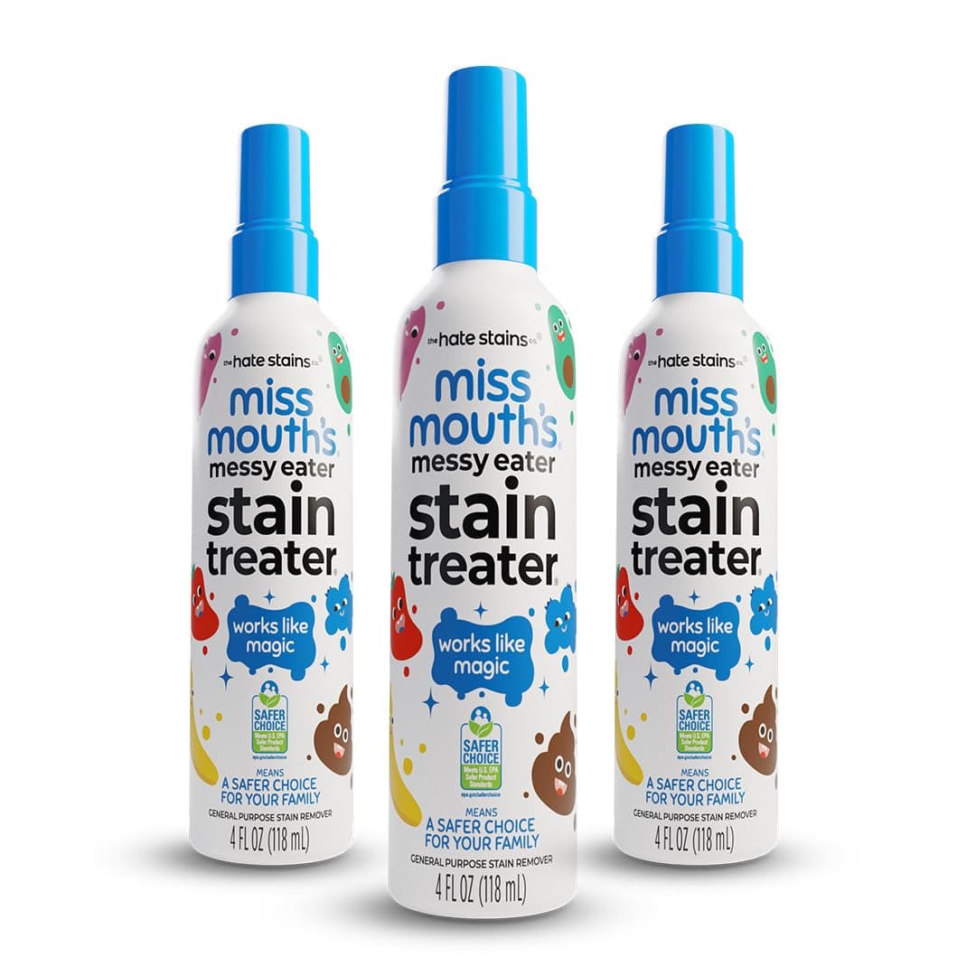 Miss Mouth's Hate Stains Co. Stain Remover for Clothes - Non-Toxic Laundry Stain Remover Spray for Baby and Kids - Dirty Eater Cleaner for Clothes, Fabric, Carpet 120ml, 4oz Spr