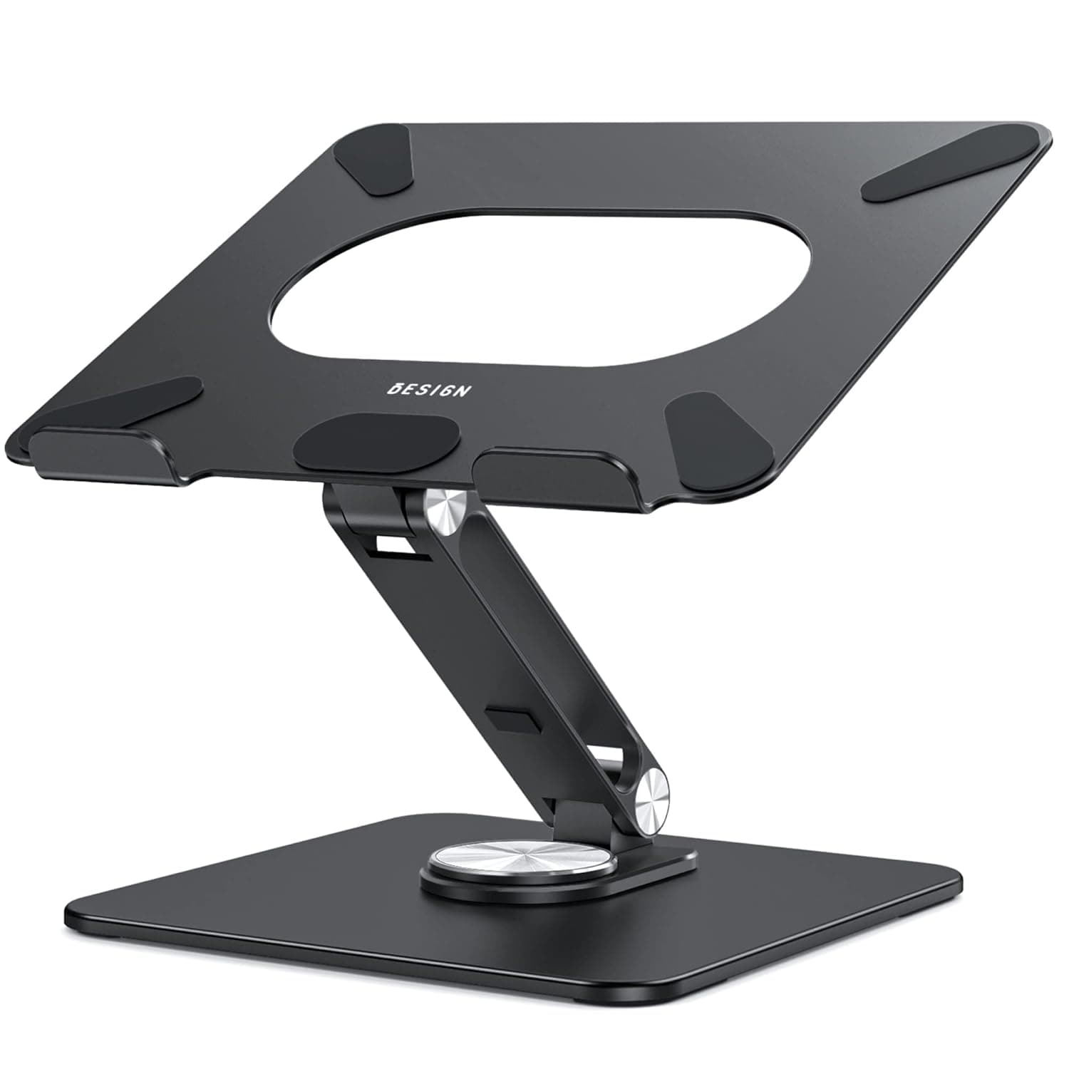 BESIGN LSX7 Laptop Stand, 360 Angle Adjustable Rotating Base, Ergonomic Adjustable Laptop Stand, Computer Riser Stand Compatible with Laptops Between 10-15.6" (Black)