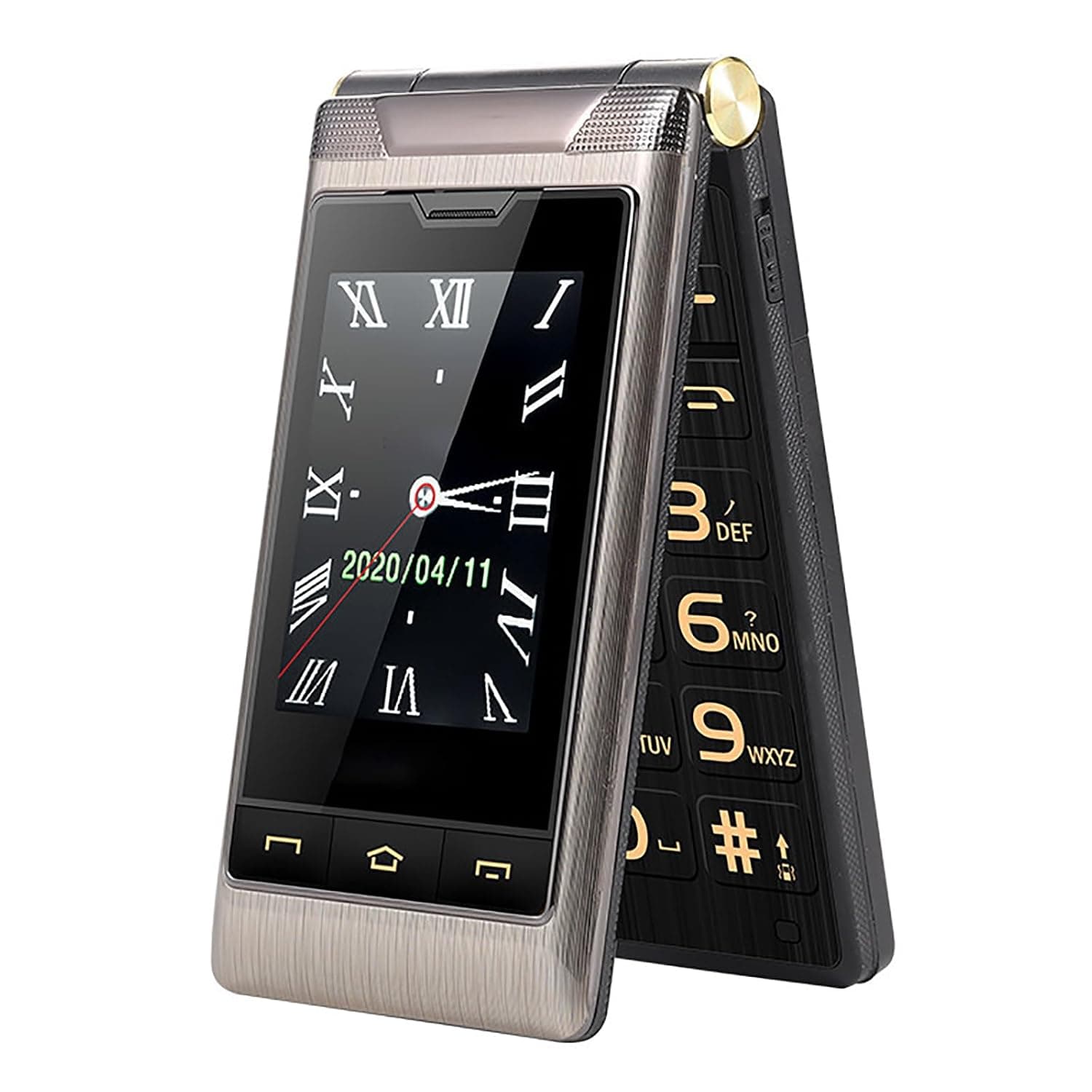 Backup Machine for The Elderly/children, Classic Flip Phone, Support Dual Sim Card, 2.8 In+2.4 in Screen, With SOS Button/1200 MAh Battery/Large Volume/Large Keypad,Grey