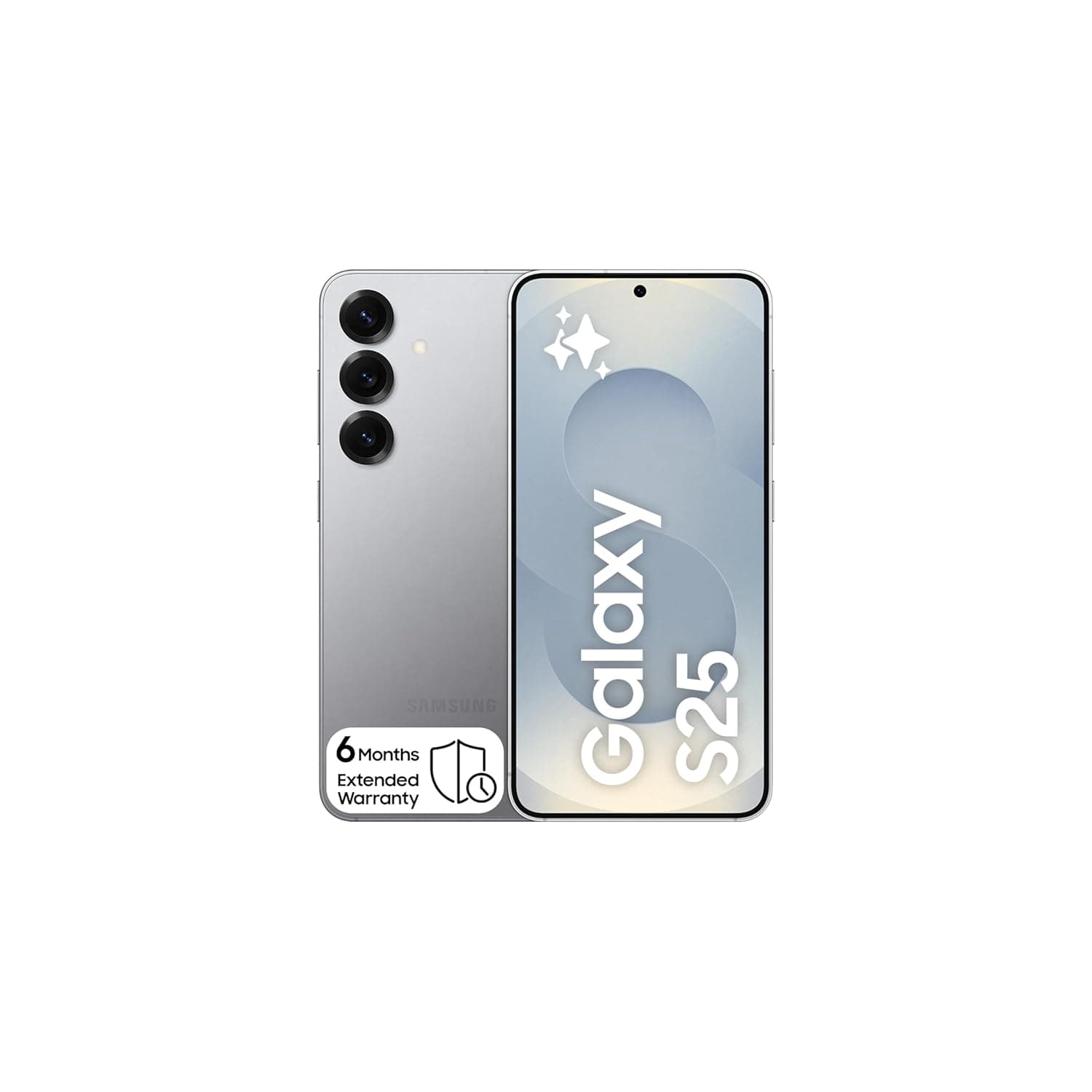 Samsung Galaxy S25 AI Phone, 256GB Storage, 12GB RAM, Silver Shadow, Android Smartphone, 50MP Camera, 6 Month Extended Manufacturer Warranty (KSA Version)