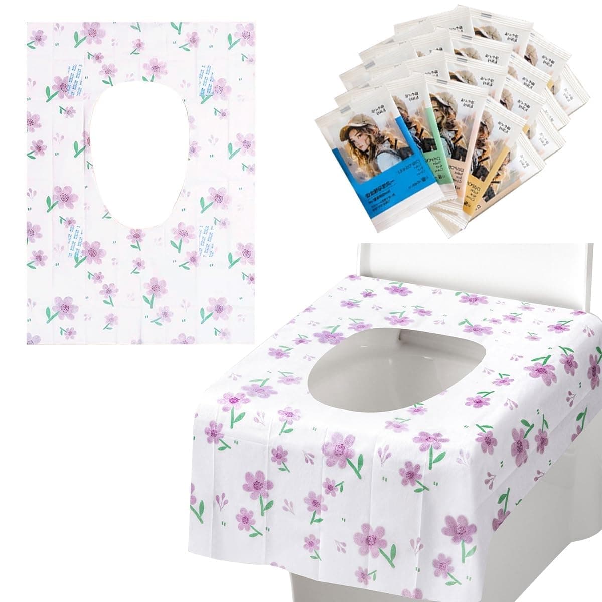 ECVV 20 Pack Disposable Toilet Seat Covers - Extra Large & Waterproof - Perfect for Kids Adults & Potty Training - Individually Wrapped for Travel & Public Restrooms(16.5”x23.6”)