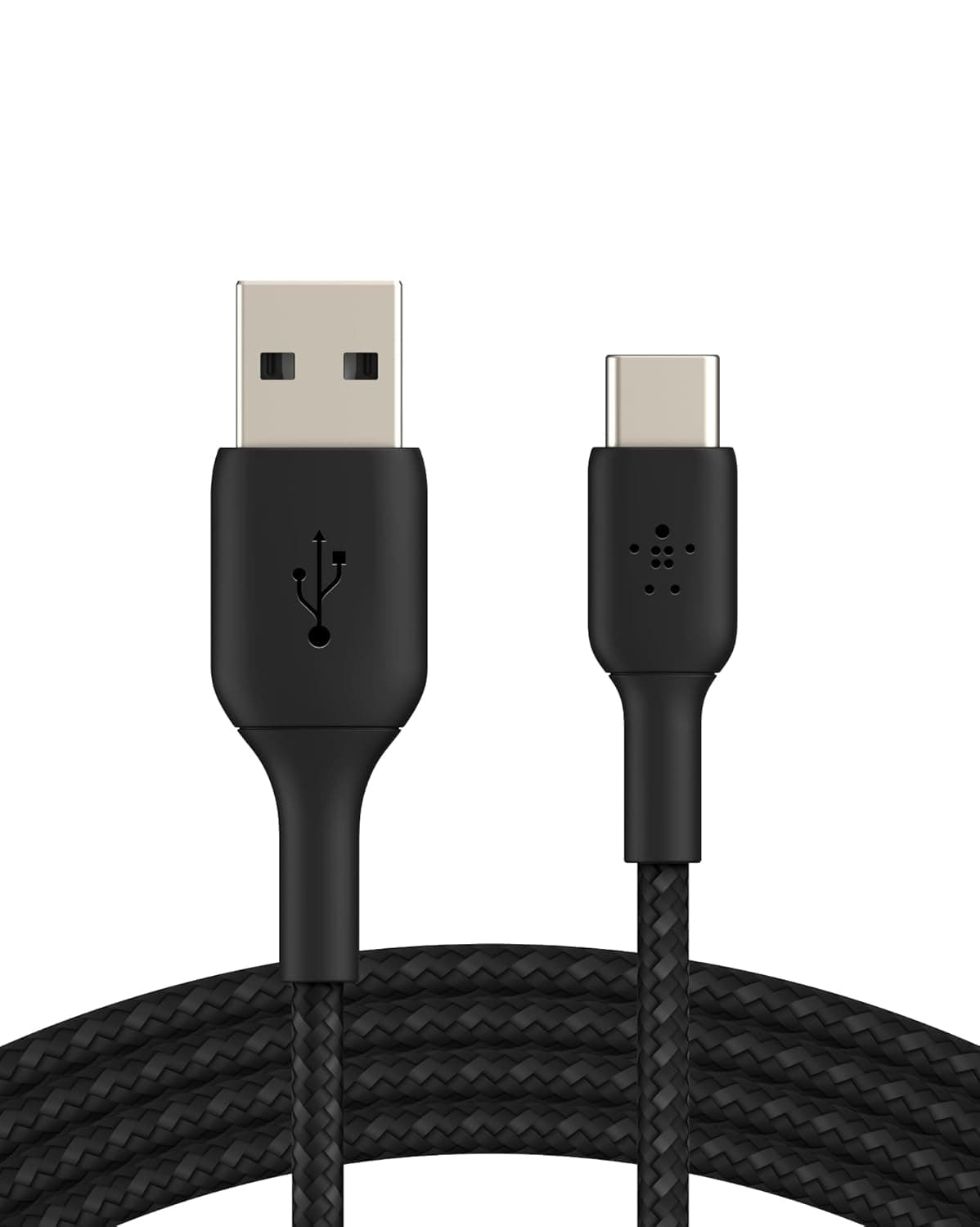Belkin BoostCharge Braided USB C charger cable, USB-C to USB-A cable, USB type C charging cable for iPhone 15, Samsung Galaxy S23, Google Pixel, iPad, MacBook, Nintendo Switch and more - 1m, Black