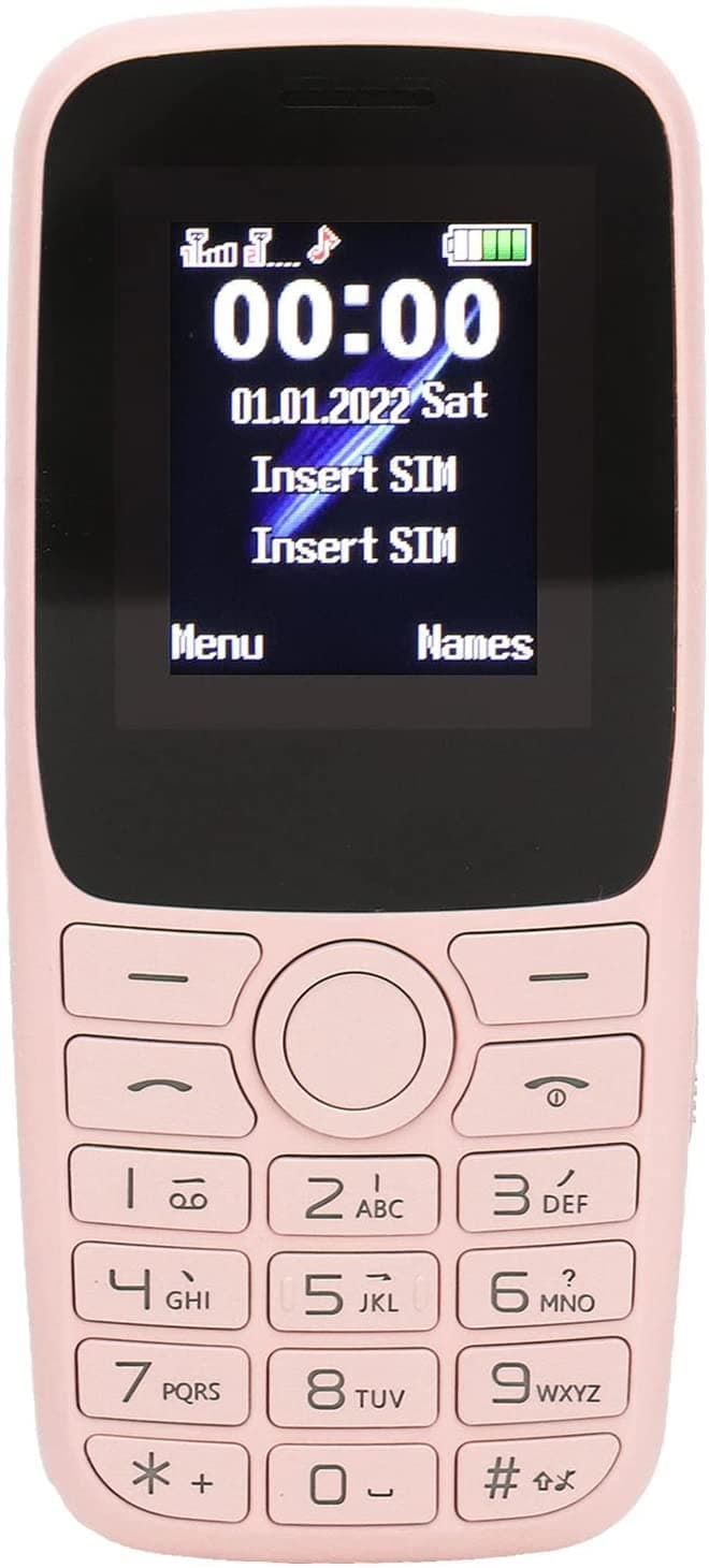Unlocked Mobile Phone 2.4 Inch Screen Big Button Senior Mobile Phone 1400mAh (Pink)