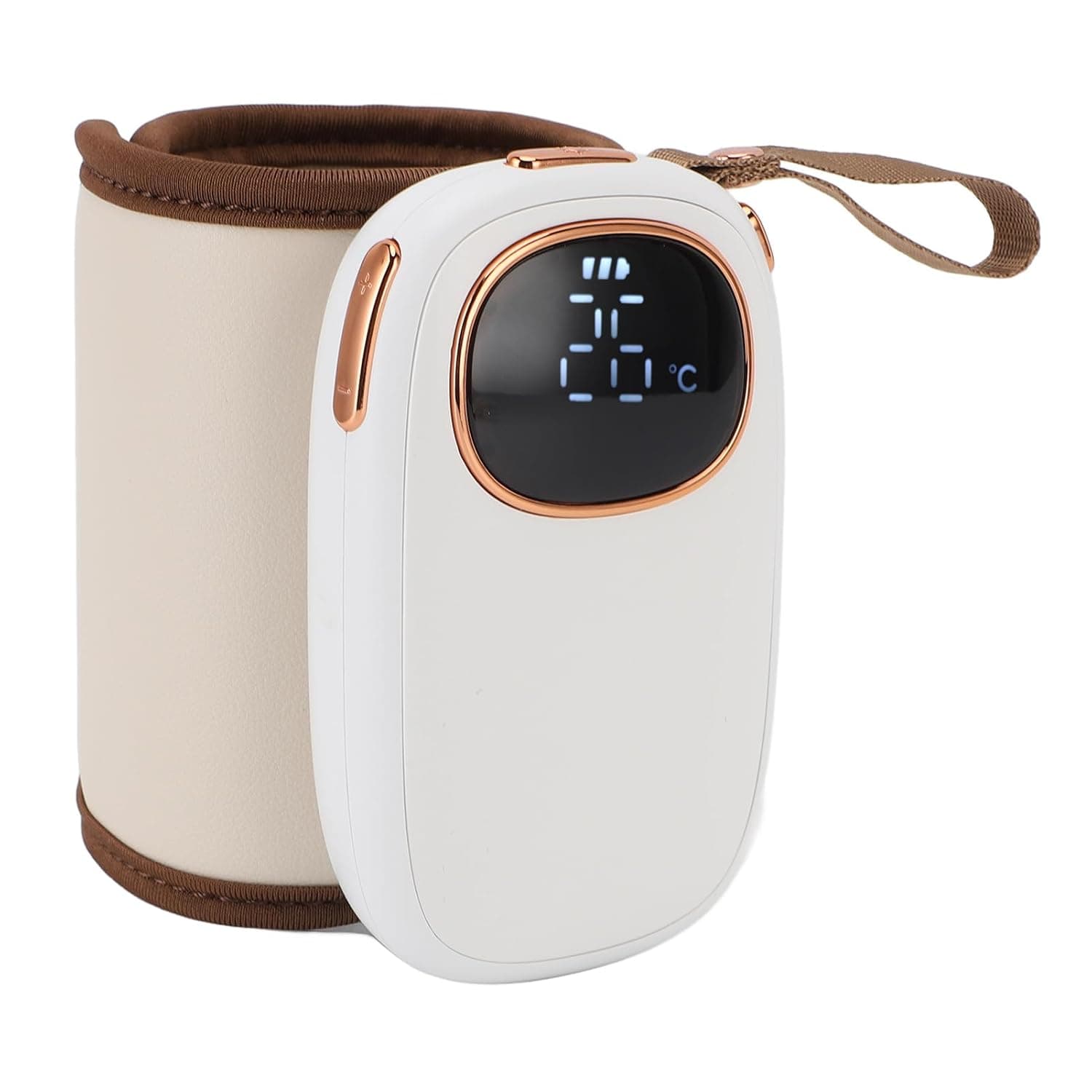 Portable Baby Bottle Warmer Sleeve, ABS Fabric USB Heating Cup Wrap with 8000mAh Battery, Constant Temperature Insulation, 18W Fast Heating for Travel Home Outings