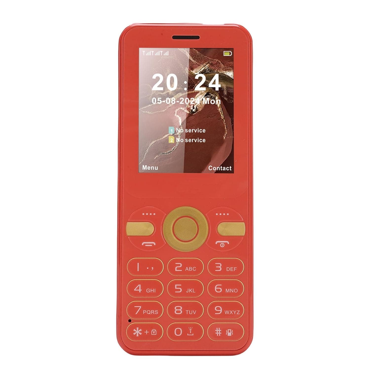 Jectse 2G Phone Ultra Slim 2.4 Inch Color Display Double SIM Double Standby Senior Mobile Phone Large Volume Big Buttons with Flashlight Great for Keeping Work and Personal Contacts Separate, (Red)