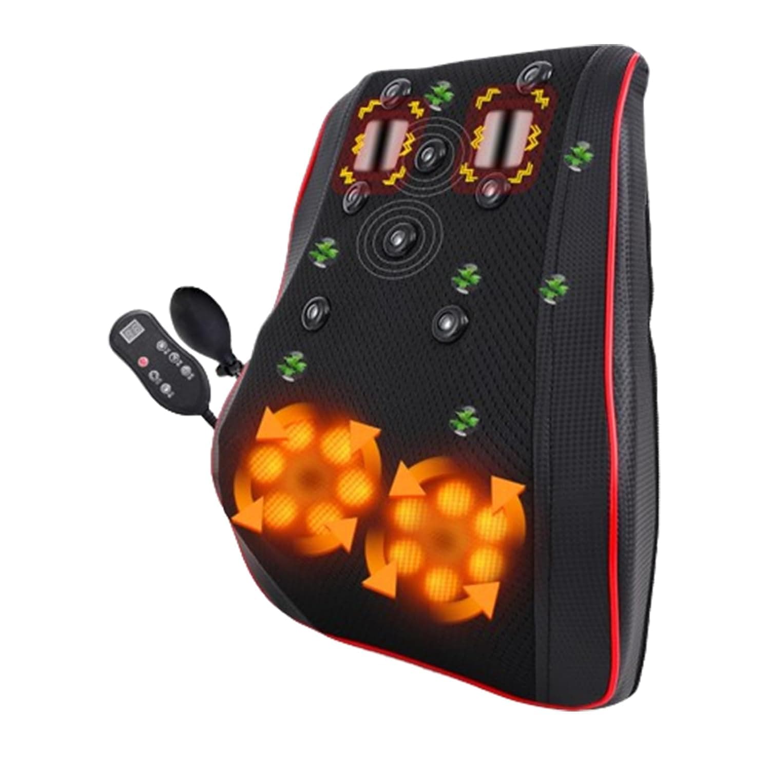 Electric Heating Waist Massager Lumbar Massage Cushion Muscle Relaxation Neck Massage Pillow Back Pain Relief Chiropractic