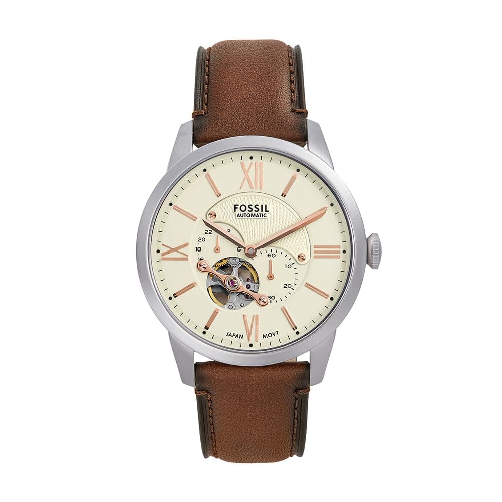 FOSSIL Townsman Watch for Men, Automatic Movement with Stainless Steel or Leather Strap